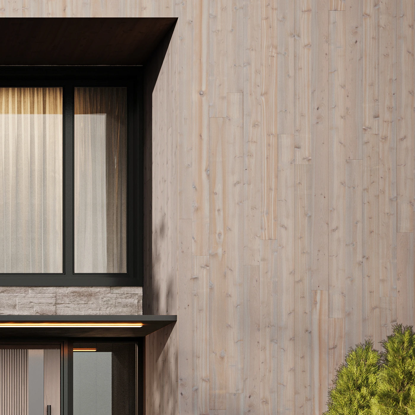AquaFir™ Cedar Driftwood Smooth Shiplap Exterior Ceiling and Soffit visualization by Montana Timber Products