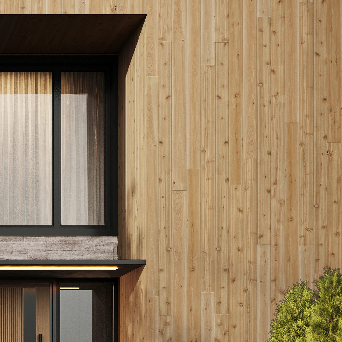 AquaFir™ Cedar Honey Blonde Smooth Shiplap Exterior Ceiling and Soffit visualization by Montana Timber Products