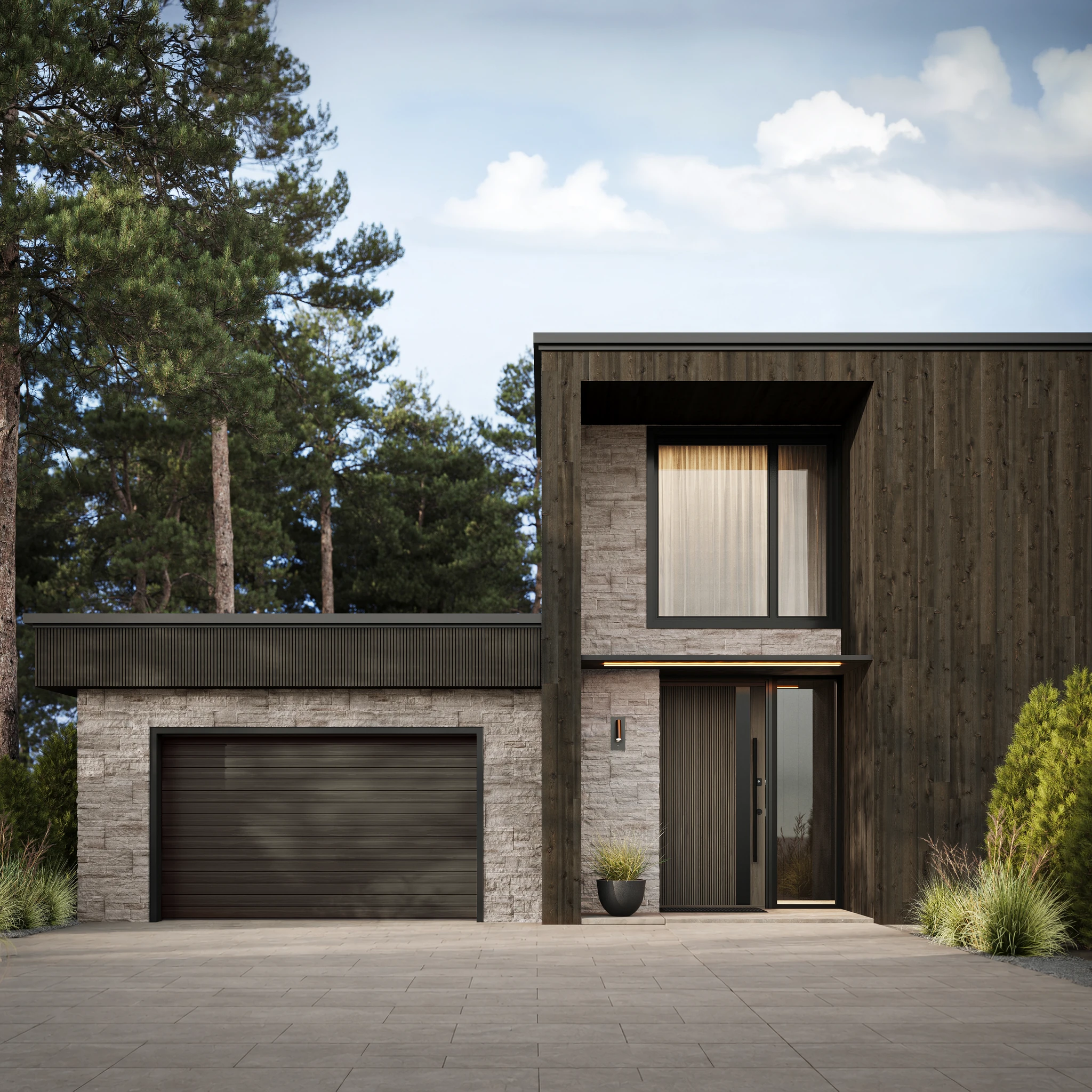 Visualisation de AquaFir™ Cedar Hazelnut Smooth Shiplap Plafond et soffite extérieurs par Montana Timber Products