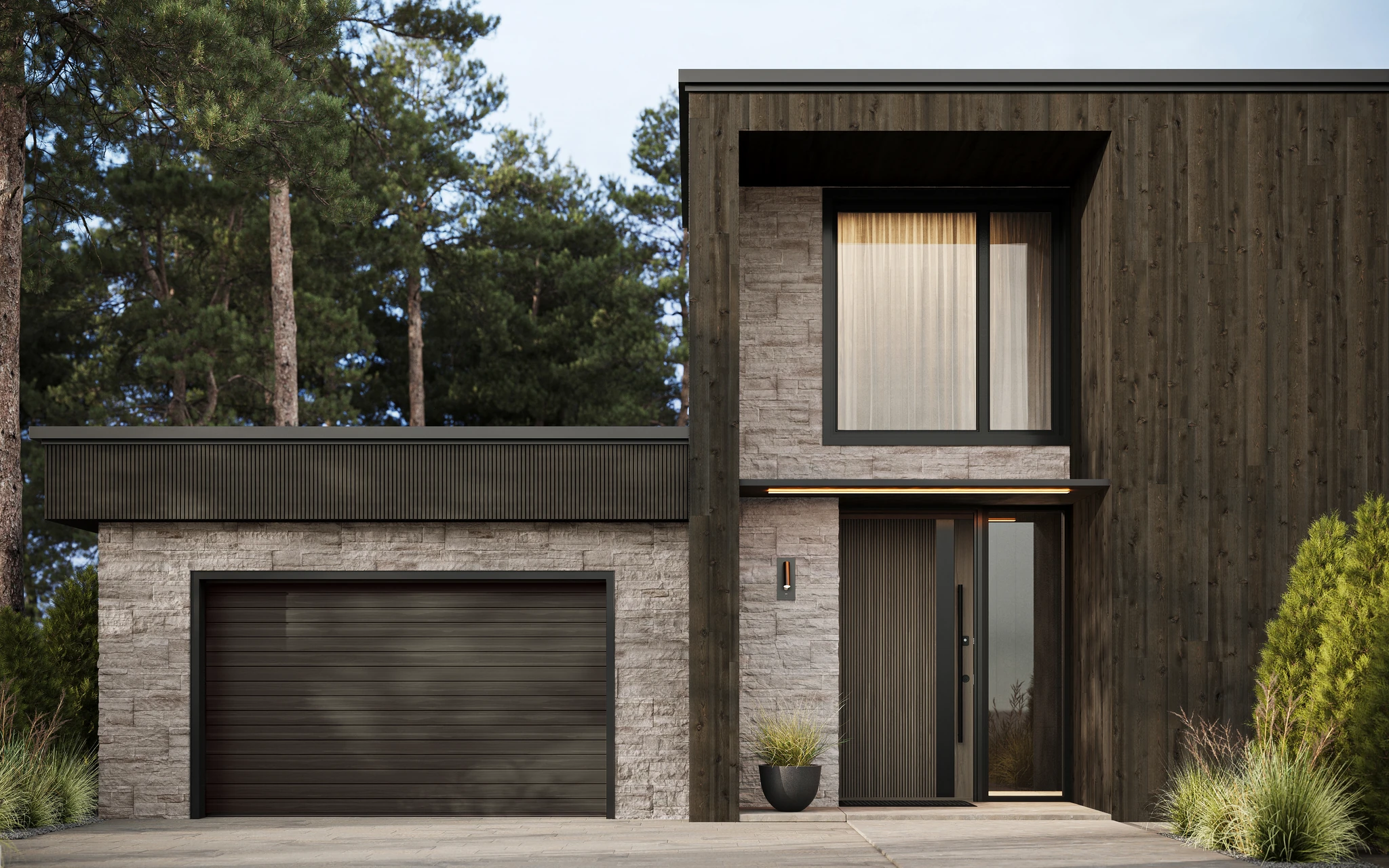 AquaFir™ Cedar Hazelnut Smooth Shiplap Exterior Ceiling and Soffit visualization by Montana Timber Products