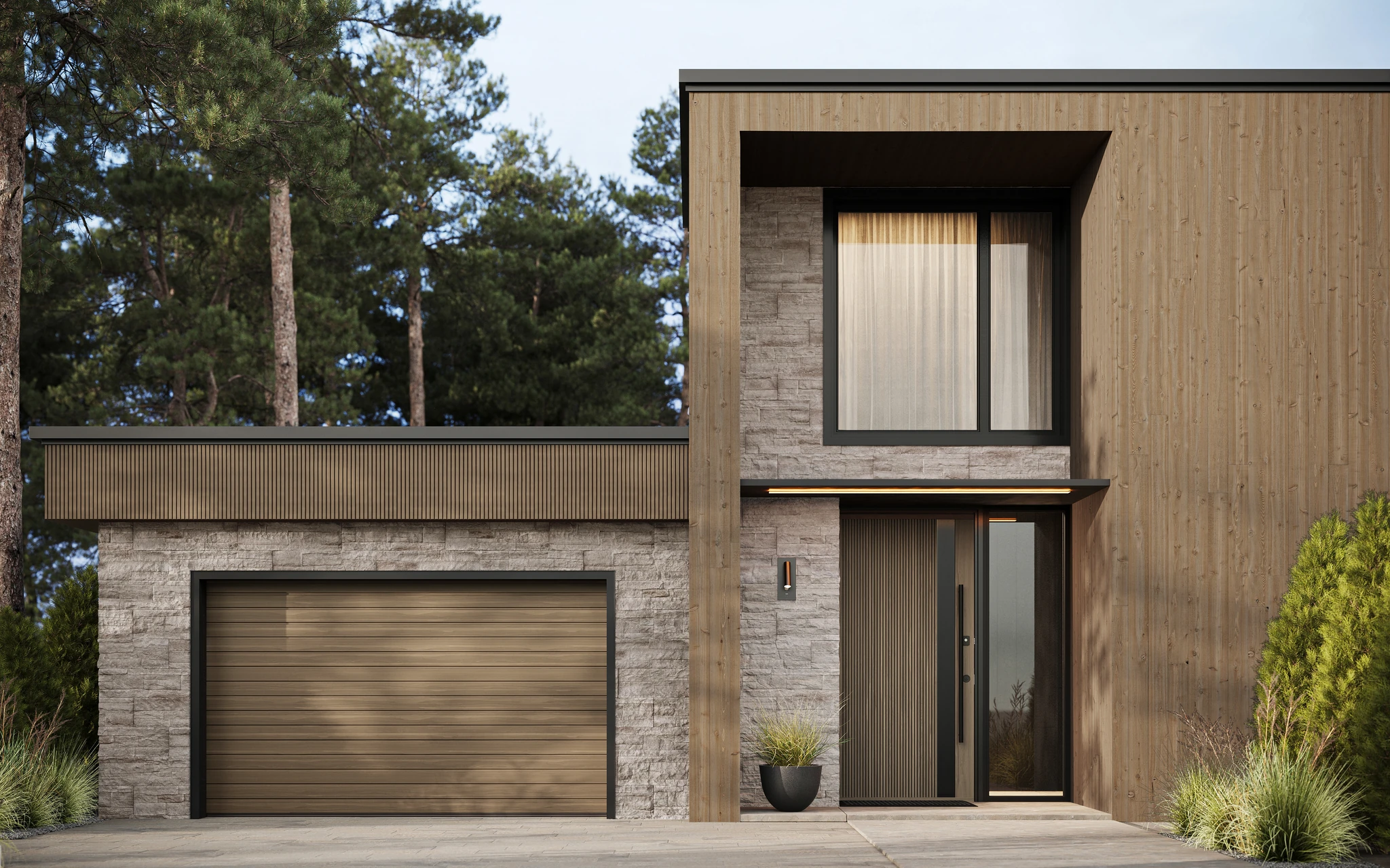 Visualisation de Ranchwood™ Cedar Yellowstone Wirebrushed Shiplap Plafond et soffite extérieurs par Montana Timber Products