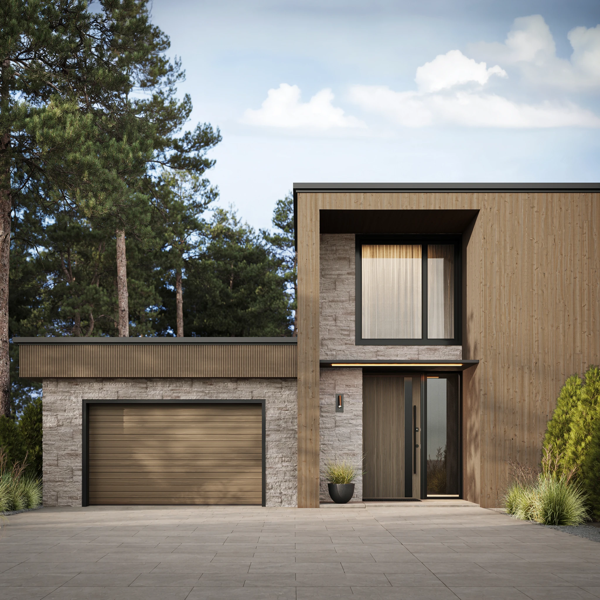 Ranchwood™ Cedar Yellowstone Wirebrushed Shiplap Exterior Ceiling and Soffit visualization by Montana Timber Products