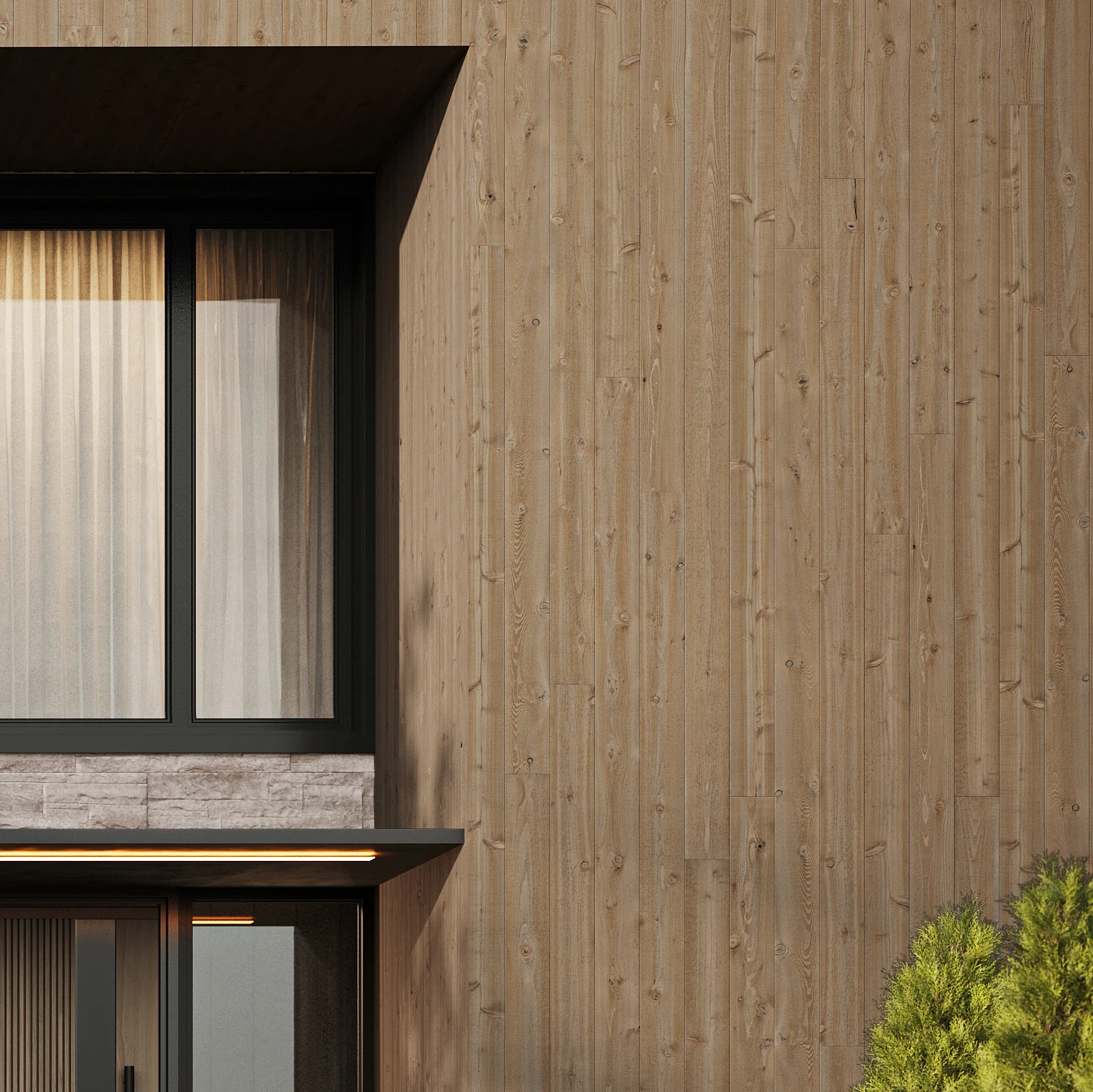 Visualisation de Ranchwood™ Cedar Yellowstone Wirebrushed Shiplap Plafond et soffite extérieurs par Montana Timber Products