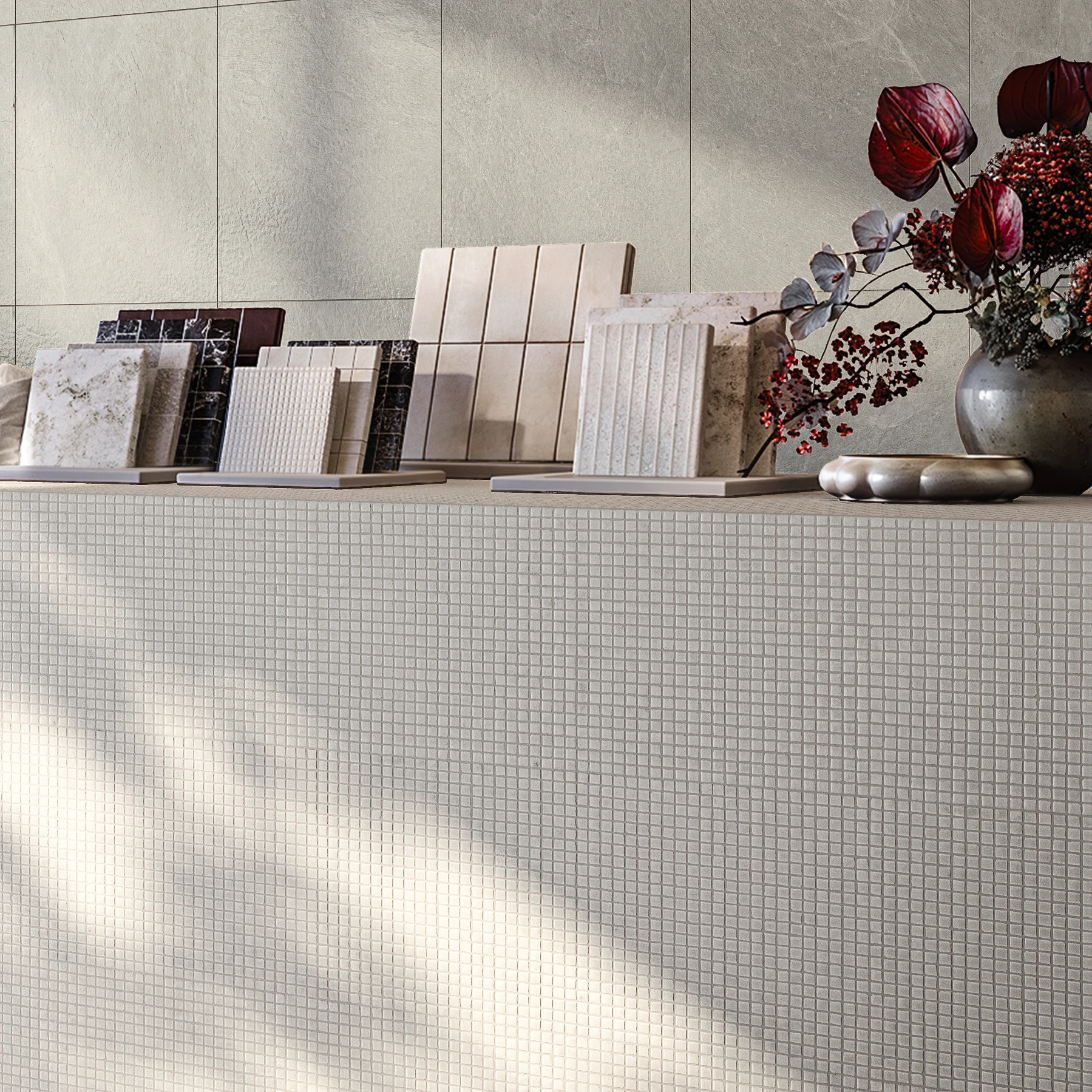 Mosaic Bone Ceramic Tile (1/2x1/2) Interior Wall Cladding visualization by Arta Ceramic