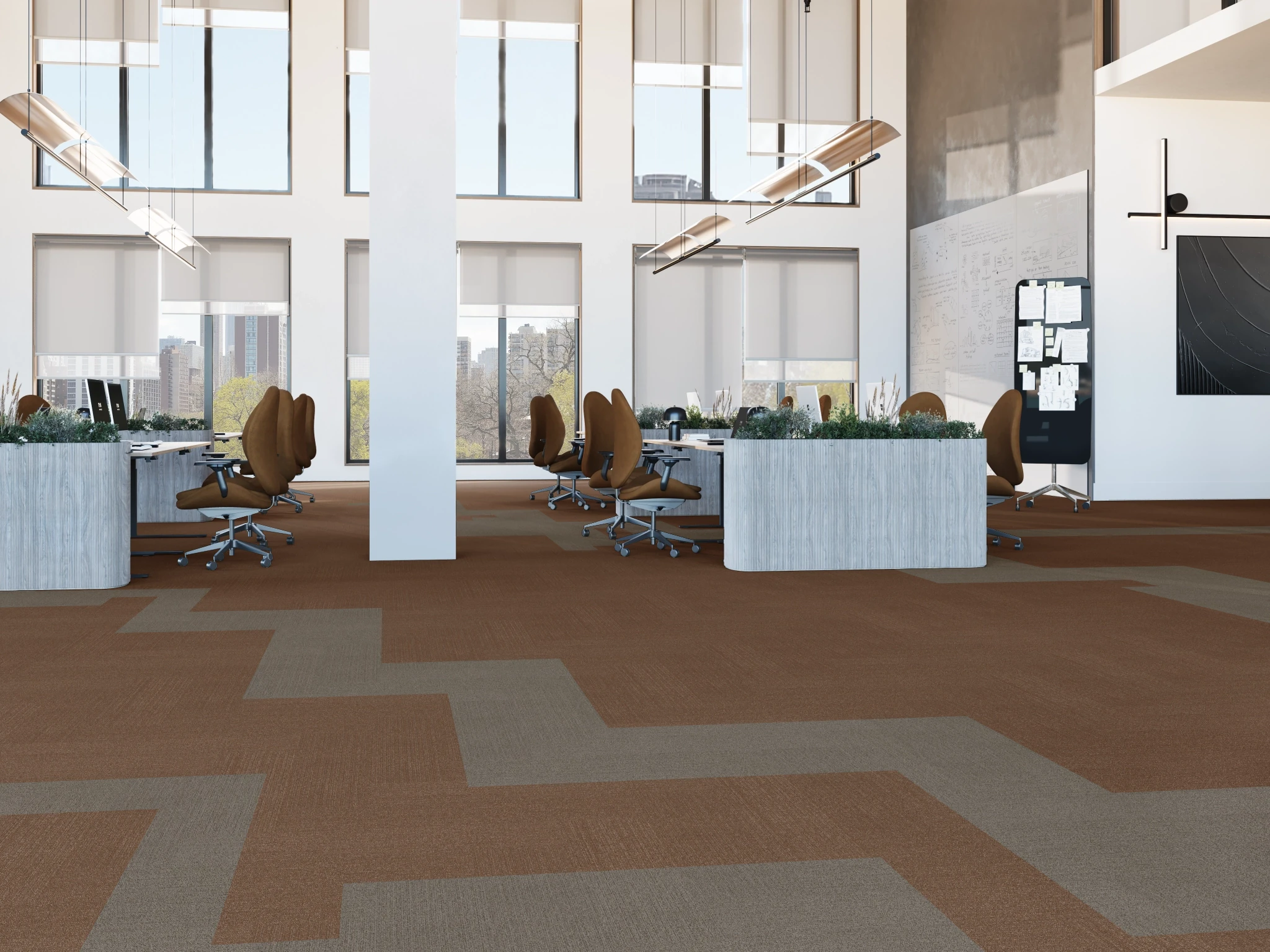 Etoffe 40238 Lacroix 40083 Modular Carpet Flooring visualization by Venture Carpets