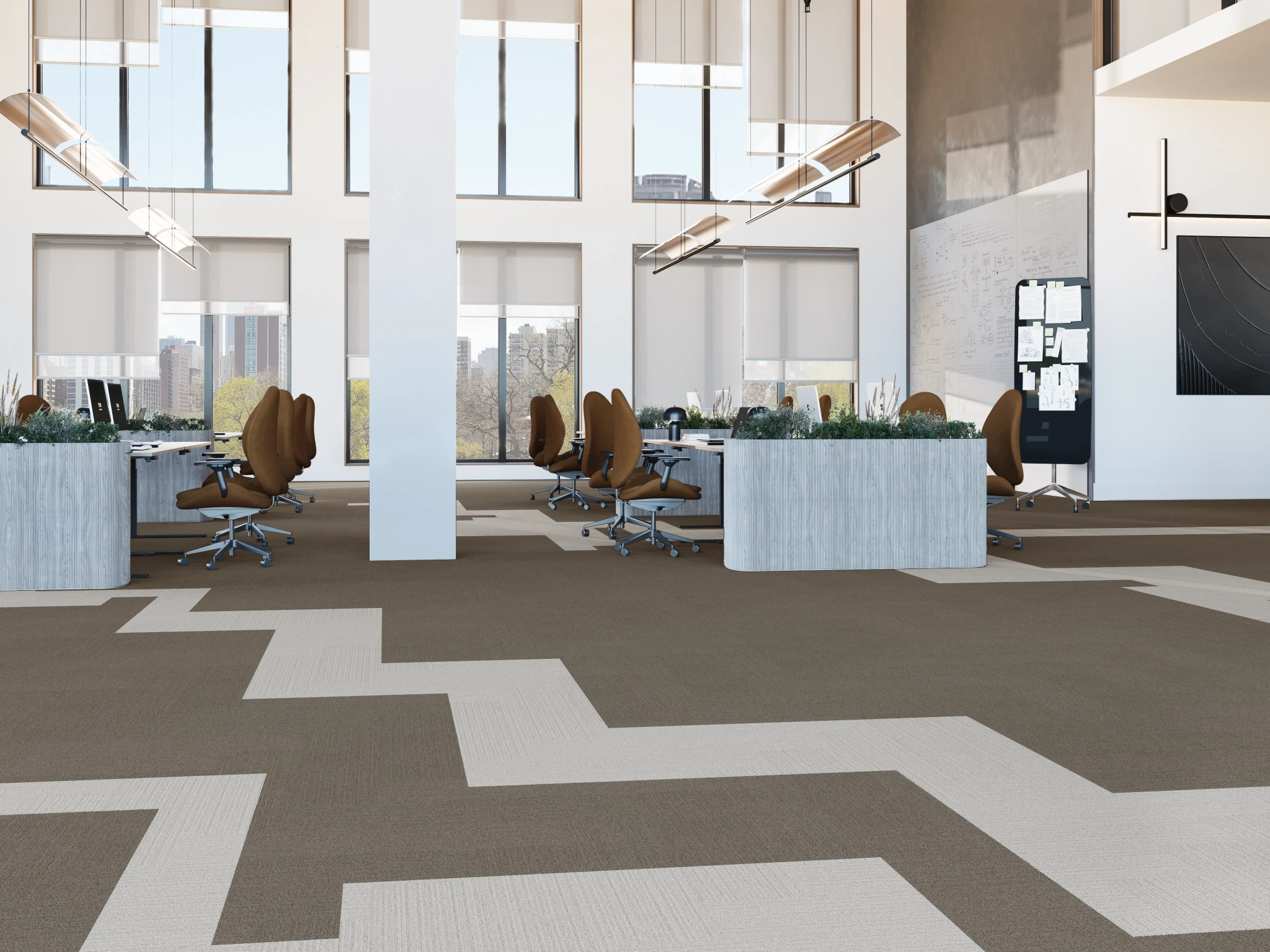 Etoffe 40238 Rousteing 30094 Modular Carpet Flooring visualization by Venture Carpets