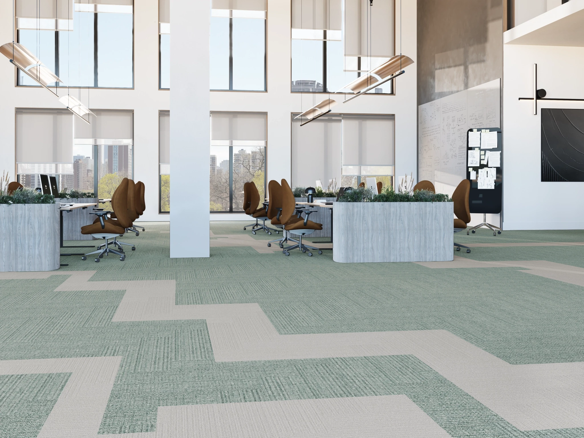 Textile 40239 Saab 10217 Modular Carpet Flooring visualization by Venture Carpets