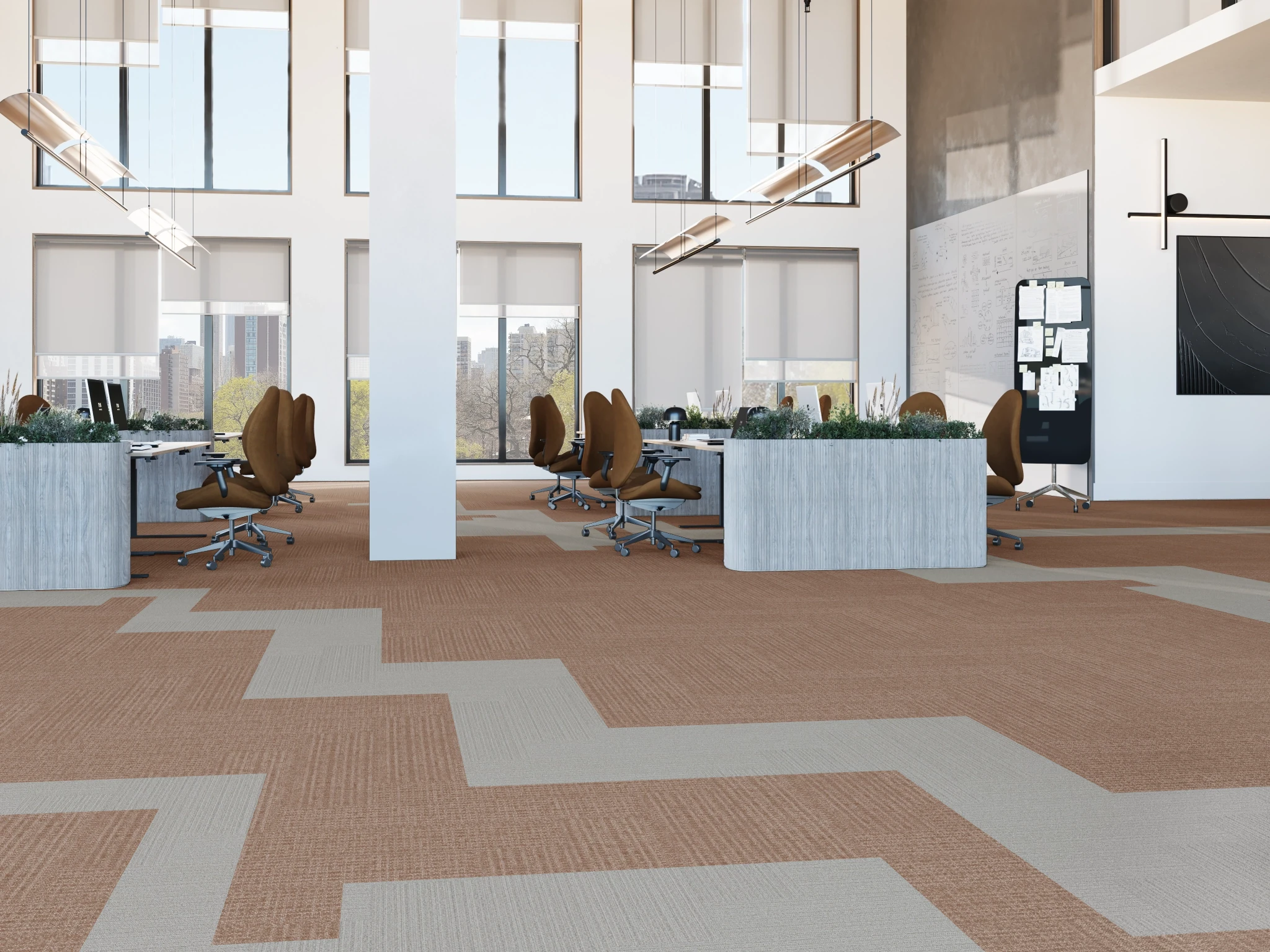 Textile 40239 Dolce 40085 Modular Carpet Flooring visualization by Venture Carpets