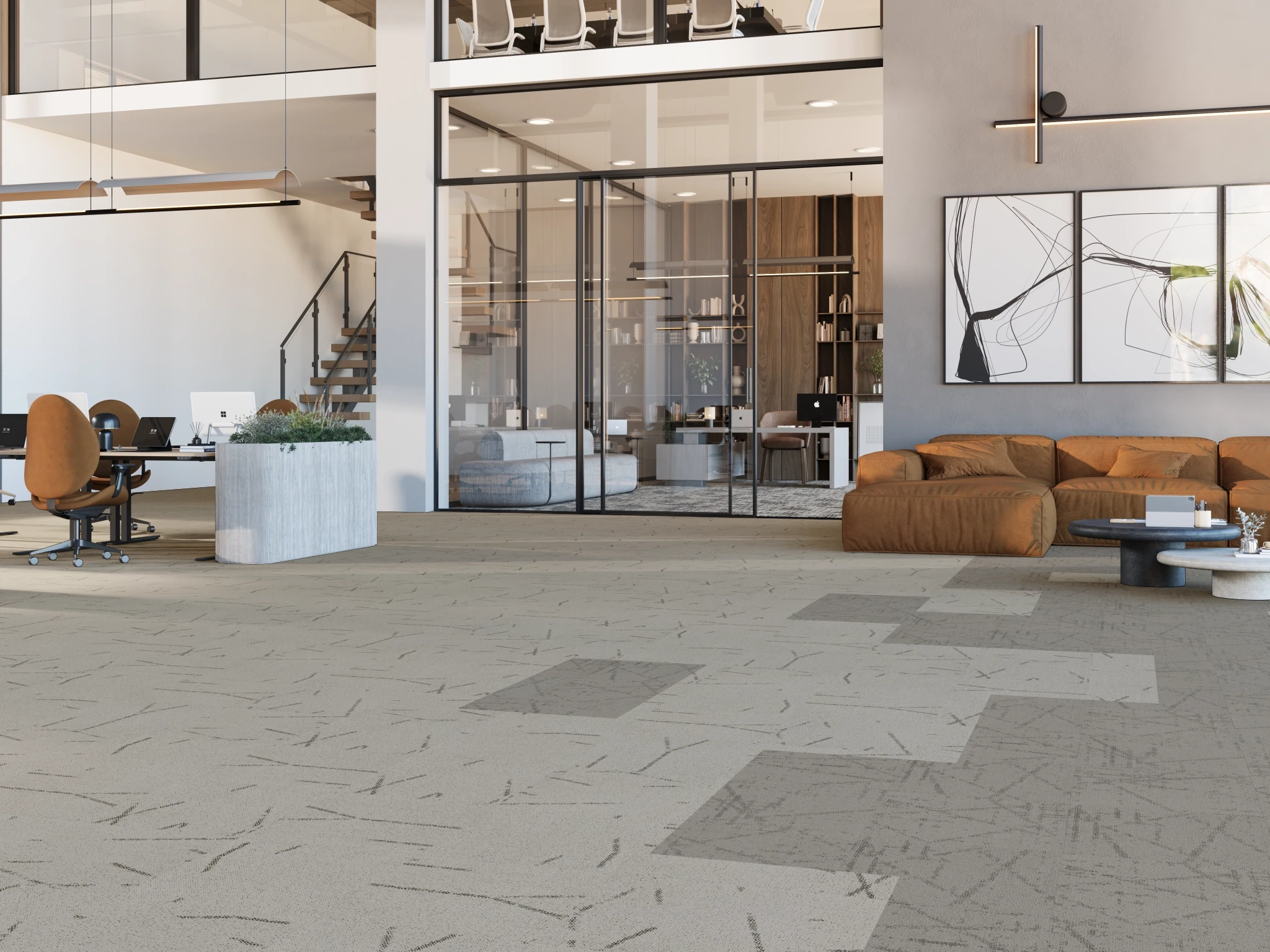 Nebula 40263 Solaris 10279 Modular Carpet Flooring visualization by Venture Carpets