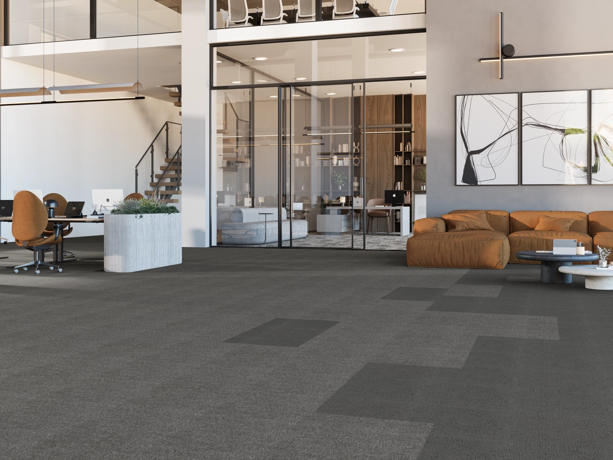 Pur 40229 Vibration 15468 Modular Carpet Flooring visualization by Venture Carpets