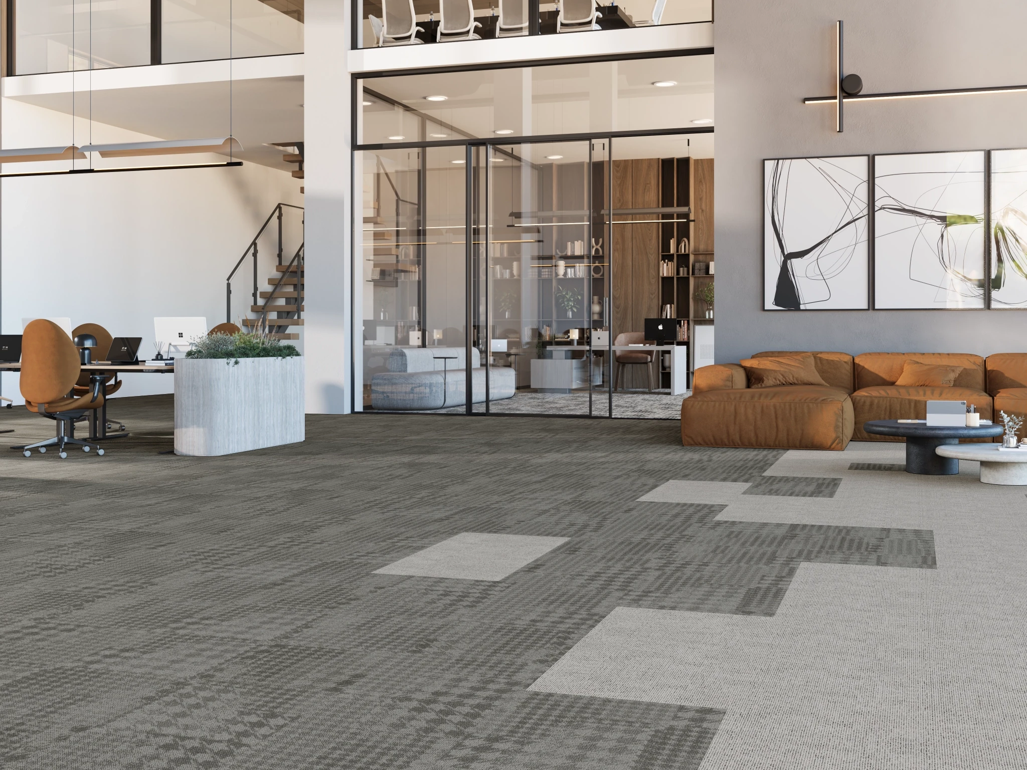 Pied de poule 40237 Giorgio 15479 Modular Carpet Flooring visualization by Venture Carpets