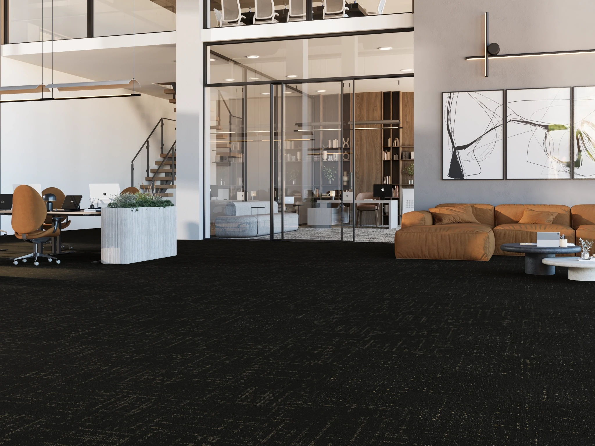 Celeste 40261 Chaos 75233 Modular Carpet Flooring visualization by Venture Carpets