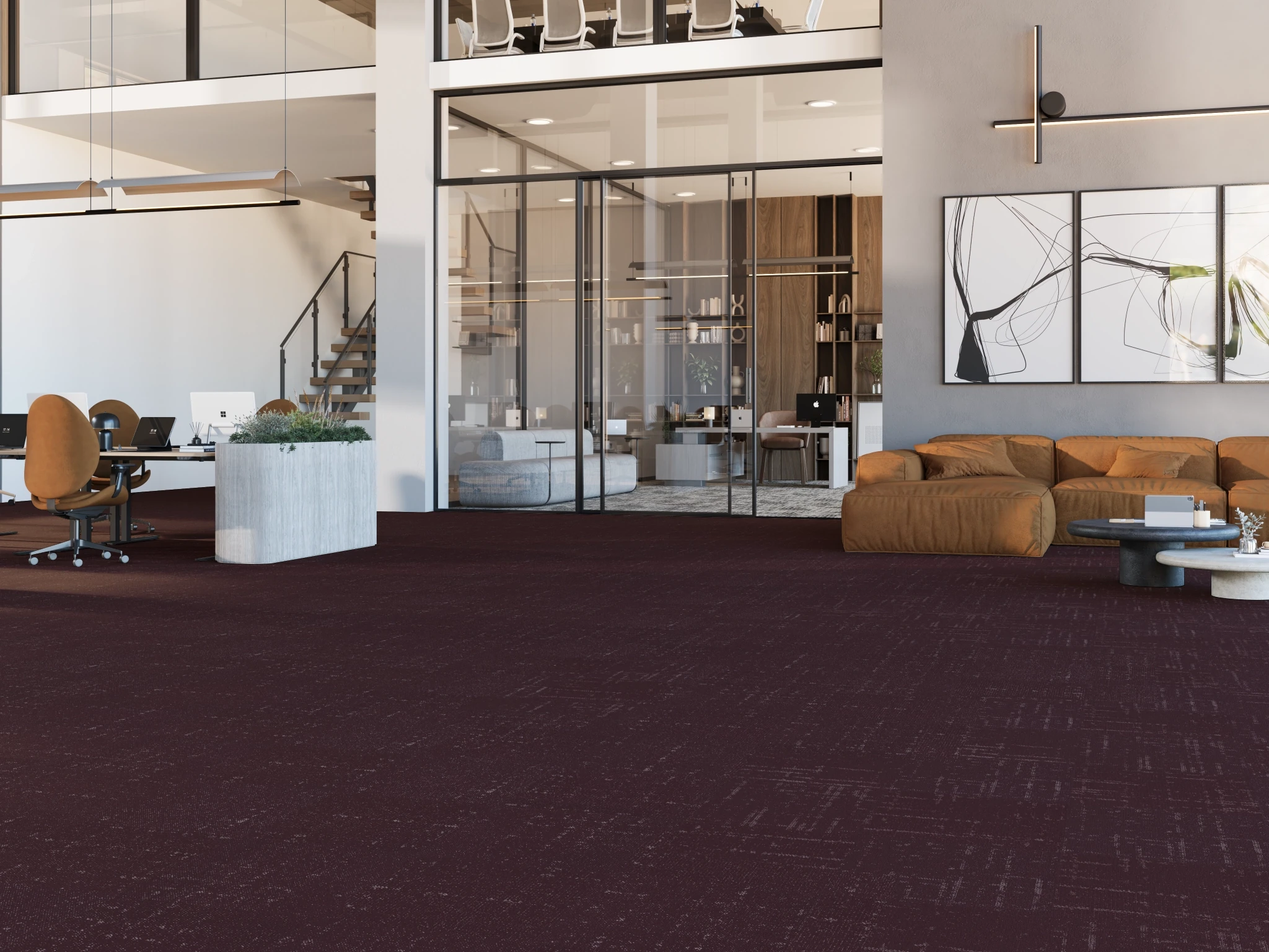 Astral 40260 Néon 40096 Modular Carpet Flooring visualization by Venture Carpets