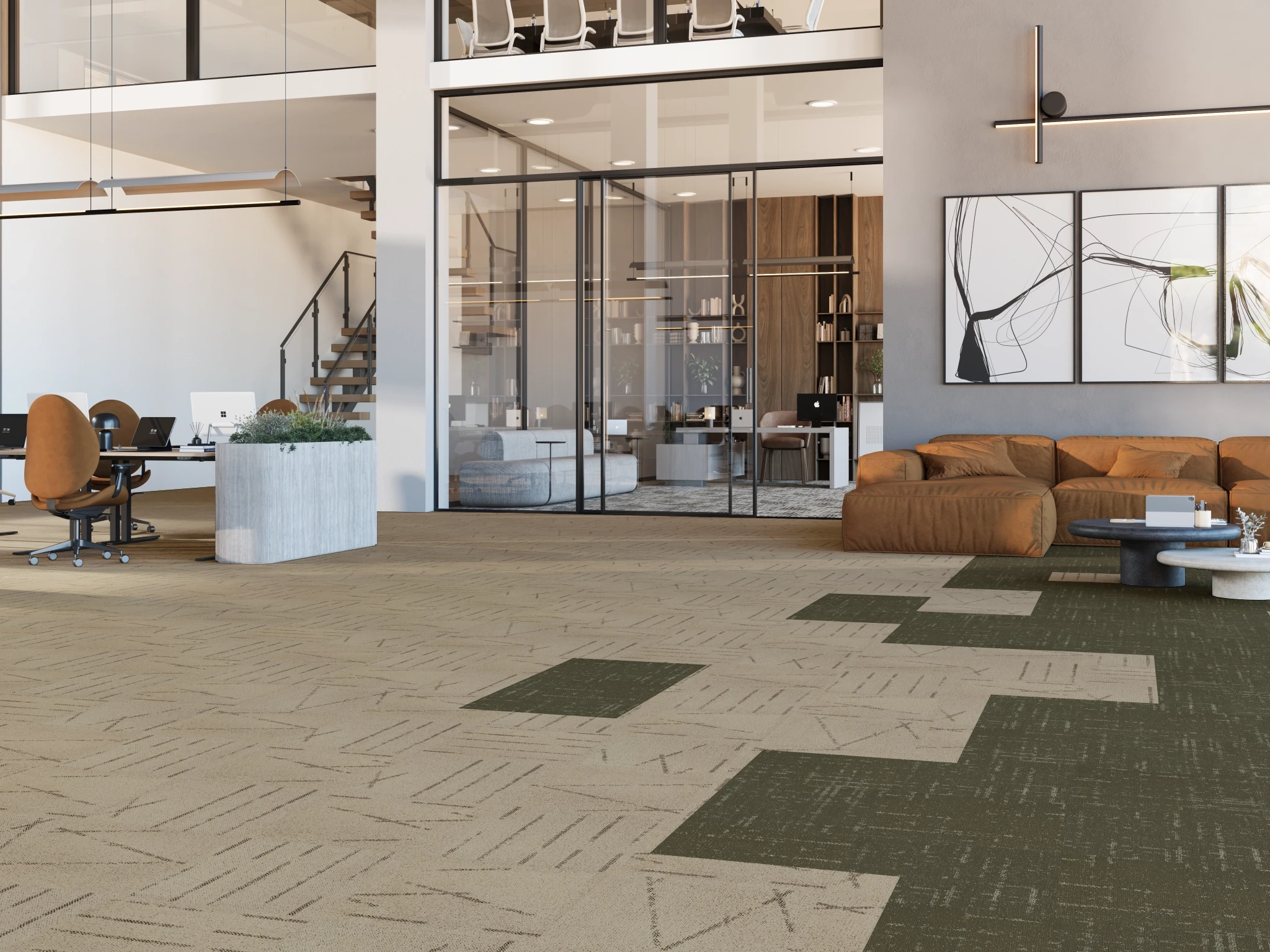 Nebula 40263 Luxe 10281 Modular Carpet Flooring visualization by Venture Carpets