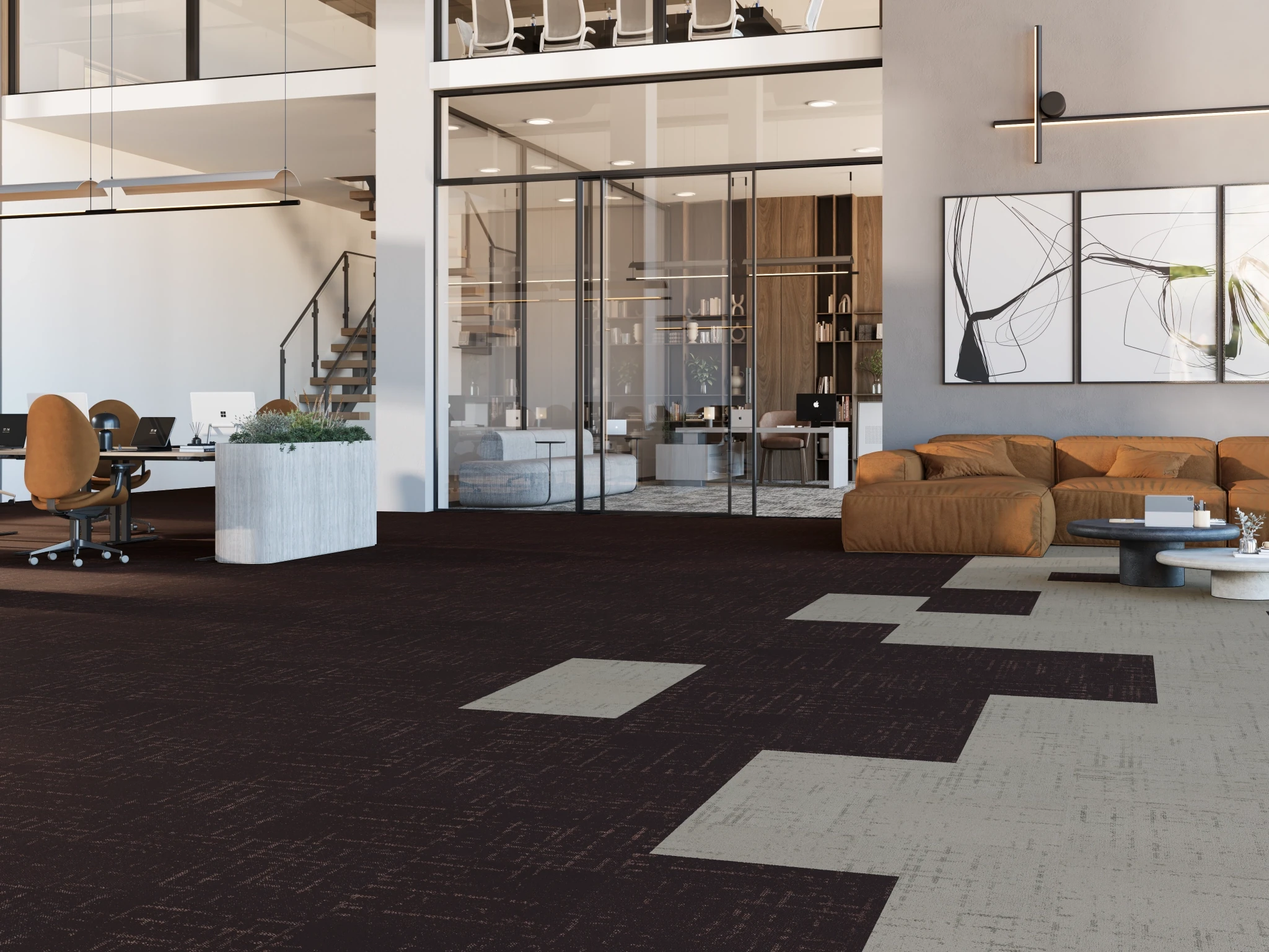 Celeste 40261 Noyau 50335 Modular Carpet Flooring visualization by Venture Carpets