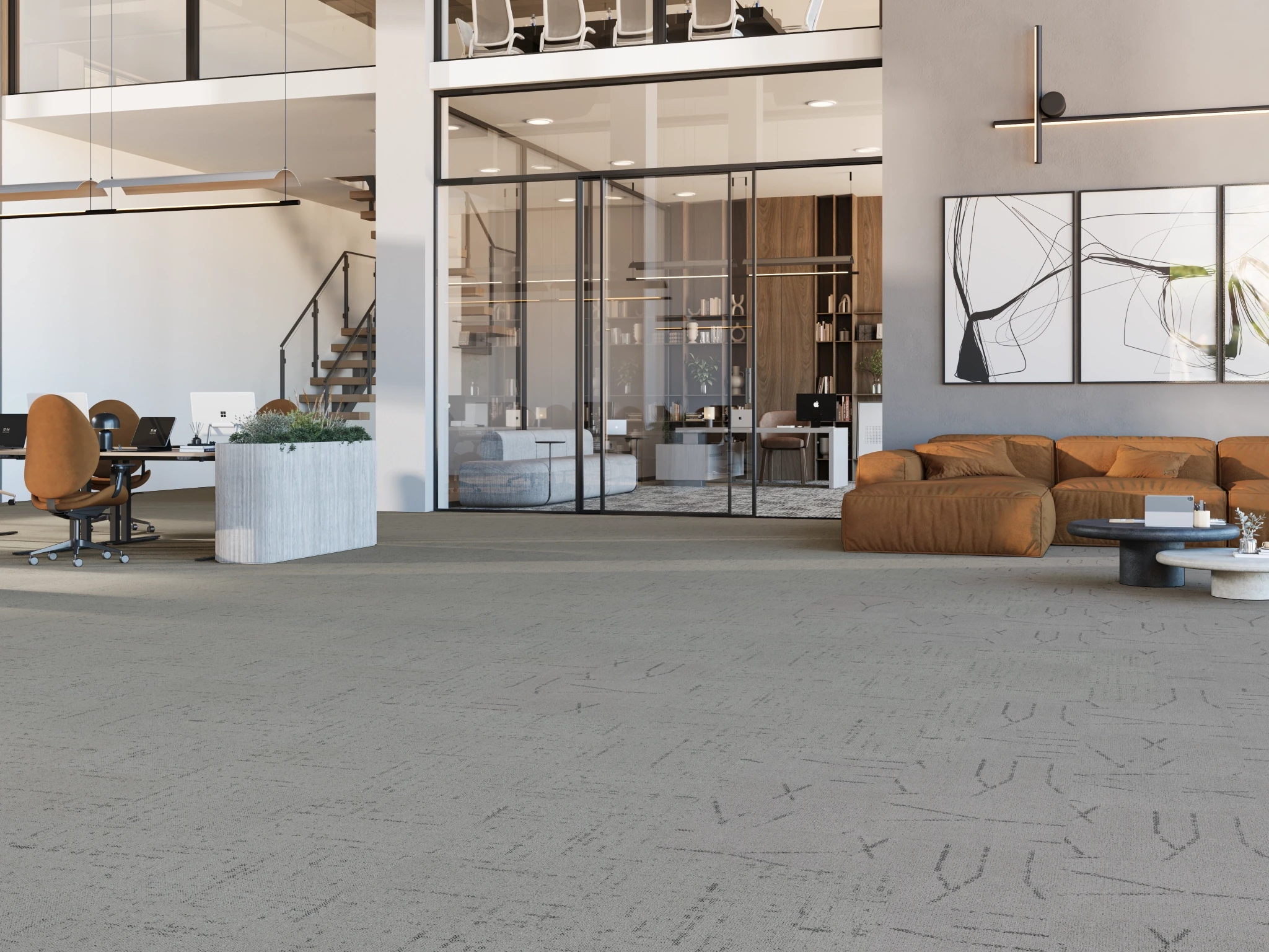 Celeste 40261 Pléiade 10270 Modular Carpet Flooring visualization by Venture Carpets