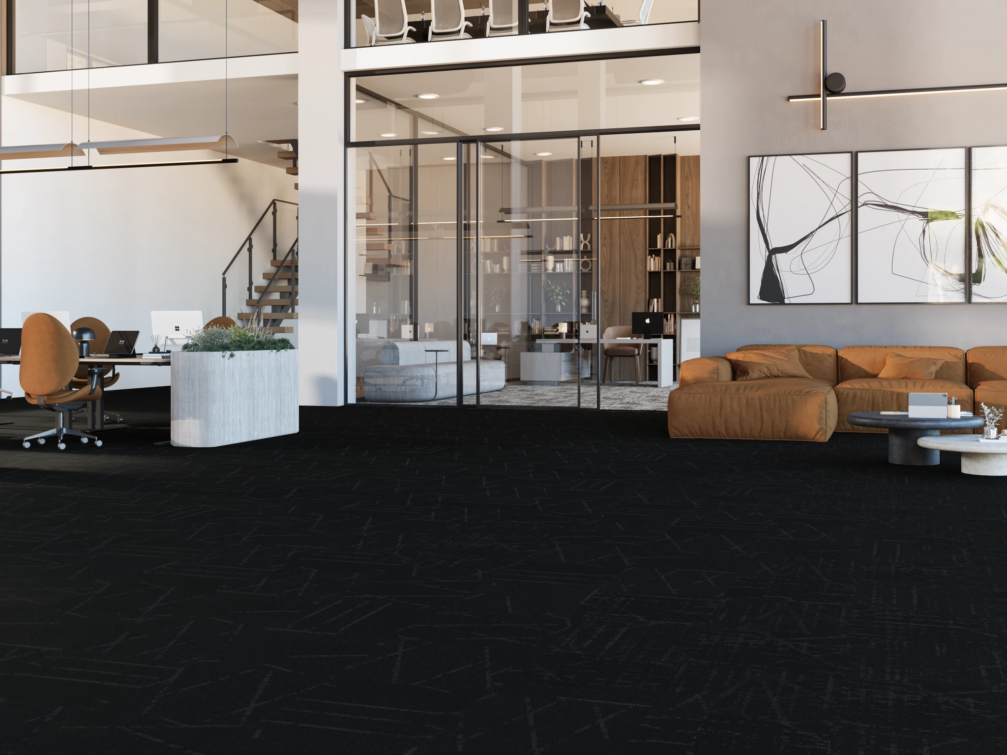 Nebula 40263 Nadir 75241 Modular Carpet Flooring visualization by Venture Carpets