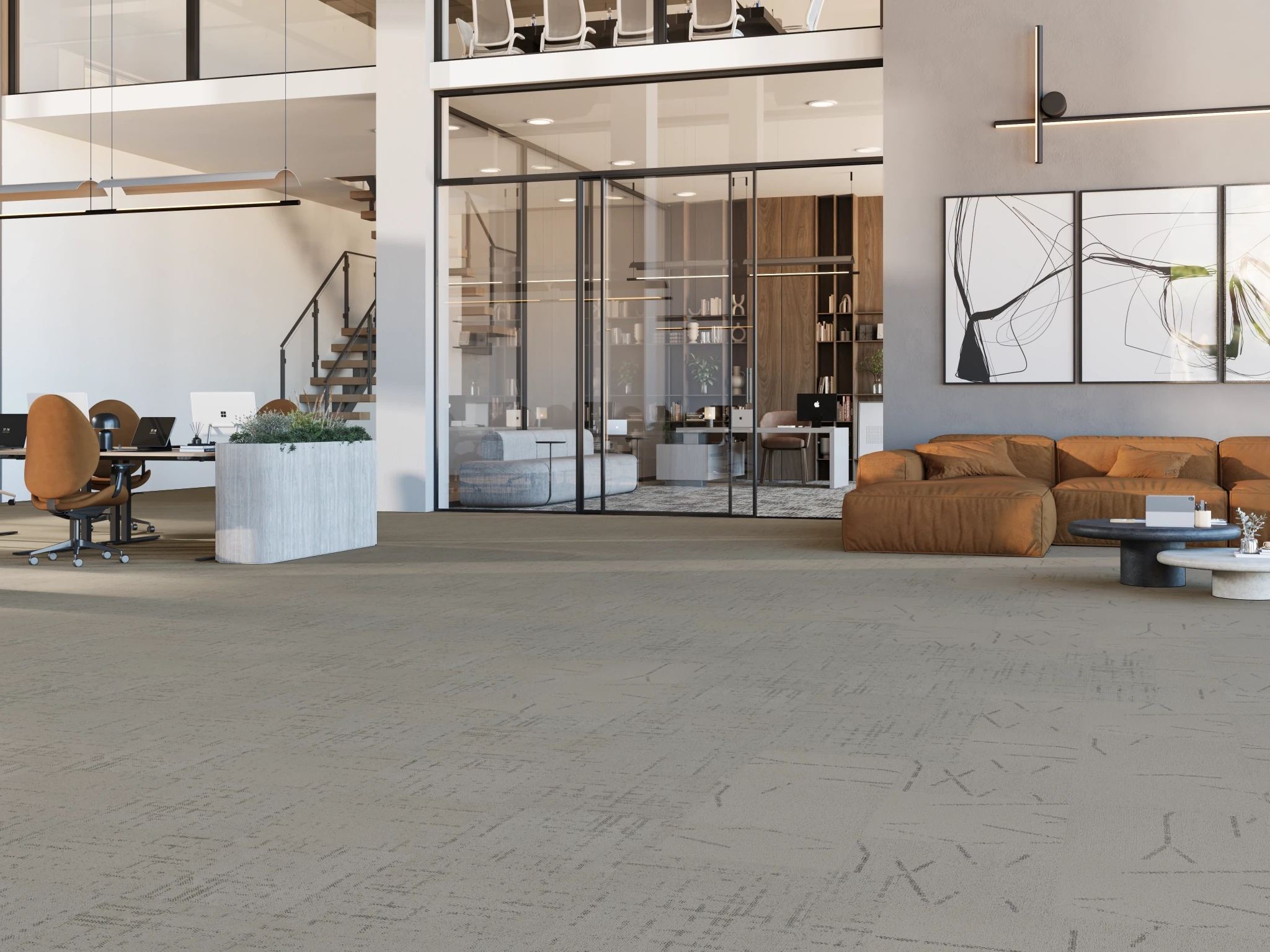 Celeste 40261 Castor 10272 Modular Carpet Flooring visualization by Venture Carpets