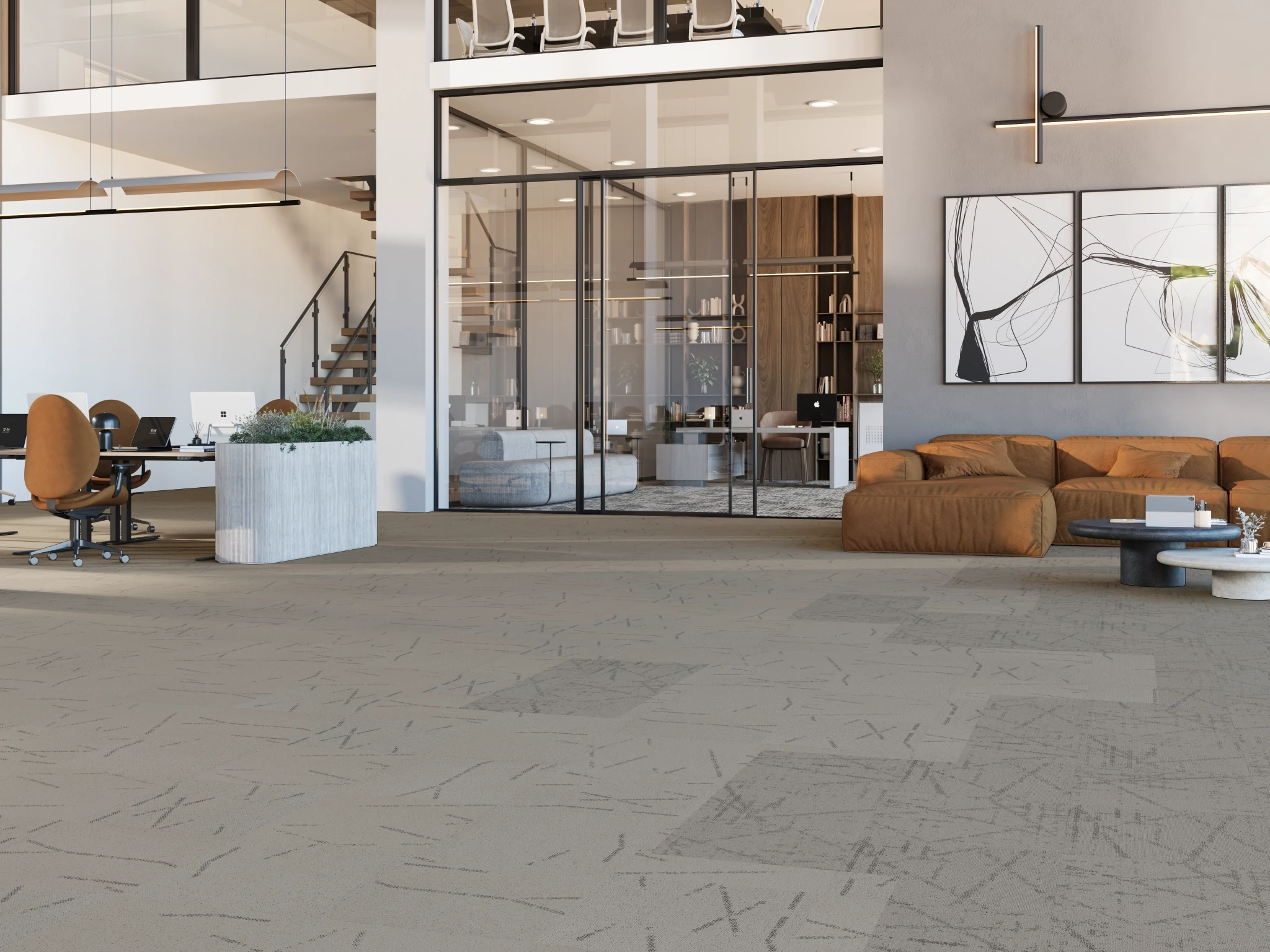Nebula 40263 Stella 10280 Modular Carpet Flooring visualization by Venture Carpets
