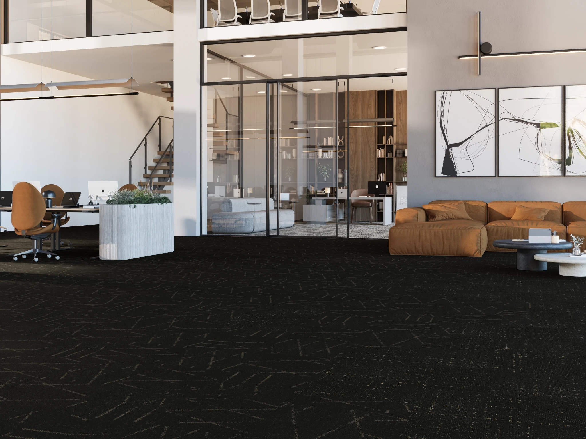 Nebula 40263 Eclipse 75239 Modular Carpet Flooring visualization by Venture Carpets