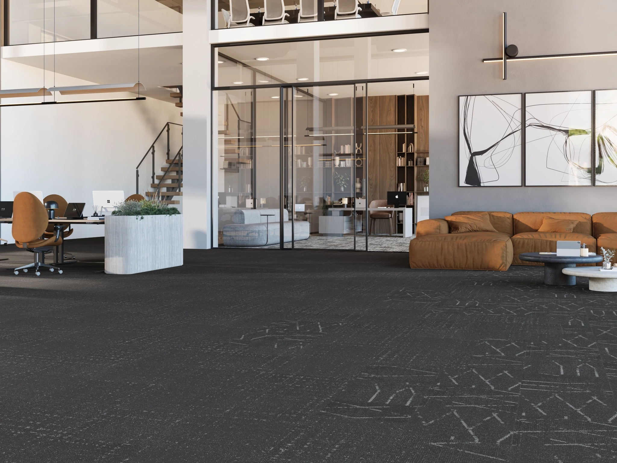 Astral 40260 Particule 15520 Modular Carpet Flooring visualization by Venture Carpets