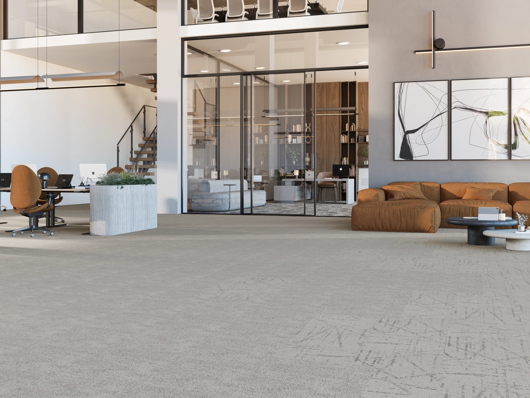 Pur 40229 Libre 10207 Modular Carpet Flooring visualization by Venture Carpets