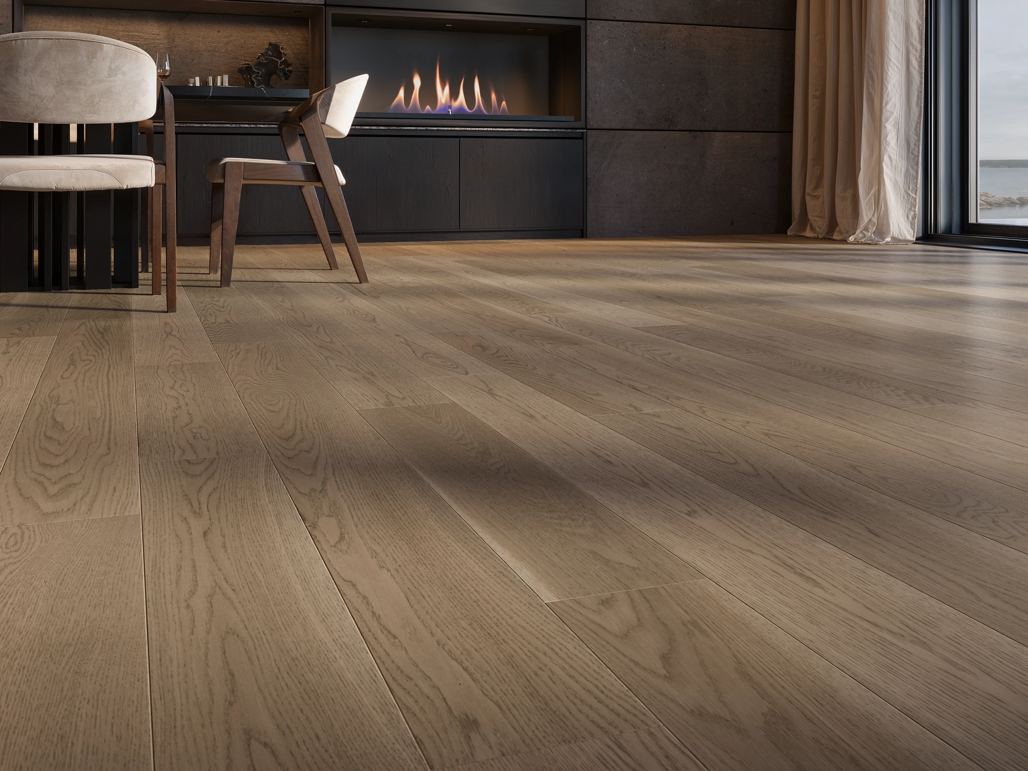 White Oak Chai Variation Wood Floor Flooring visualization by Preverco