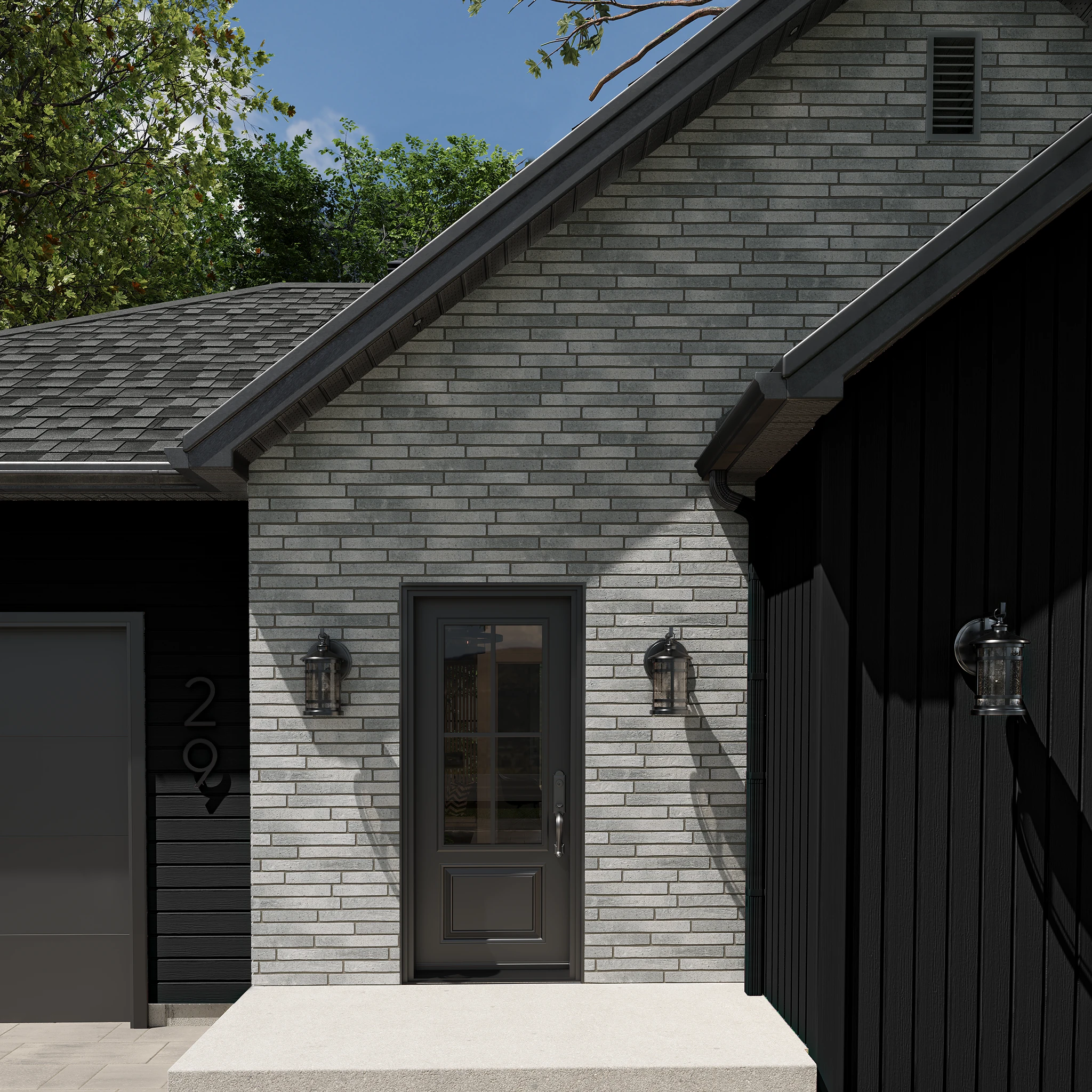 Visualisation de Bosco Forte - Noir Absolu Revêtement mural extérieur par Rialux