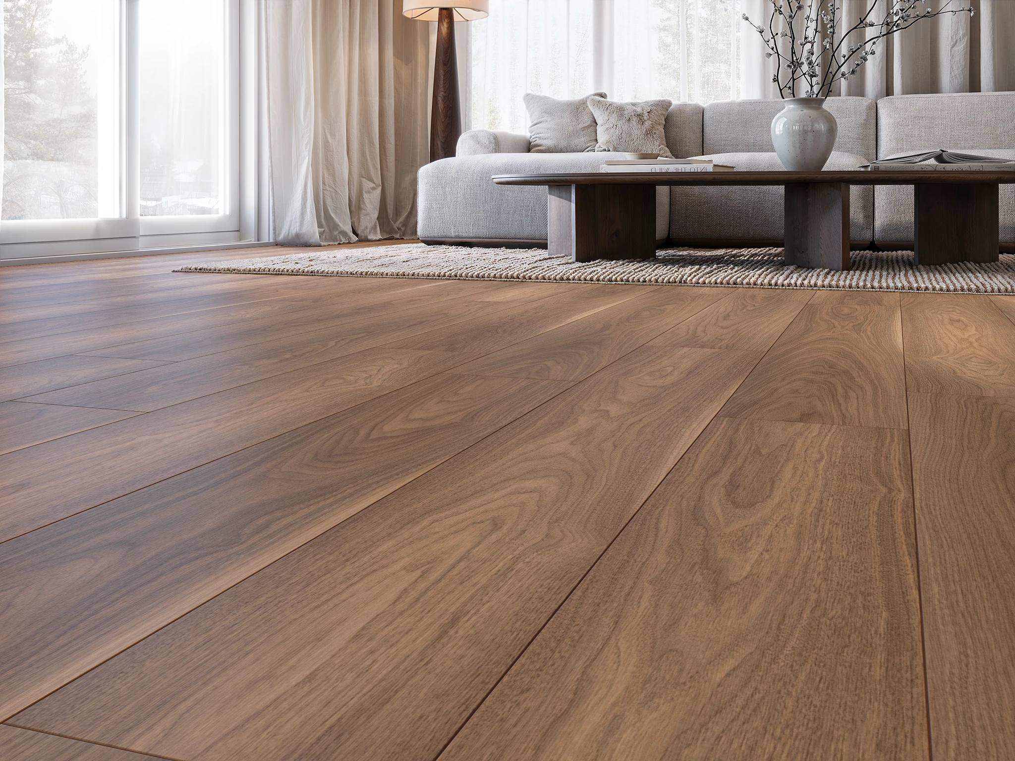 Intuition - Baronia Walnut Laminate Floor Indoor Flooring visualization by Planchers 1867