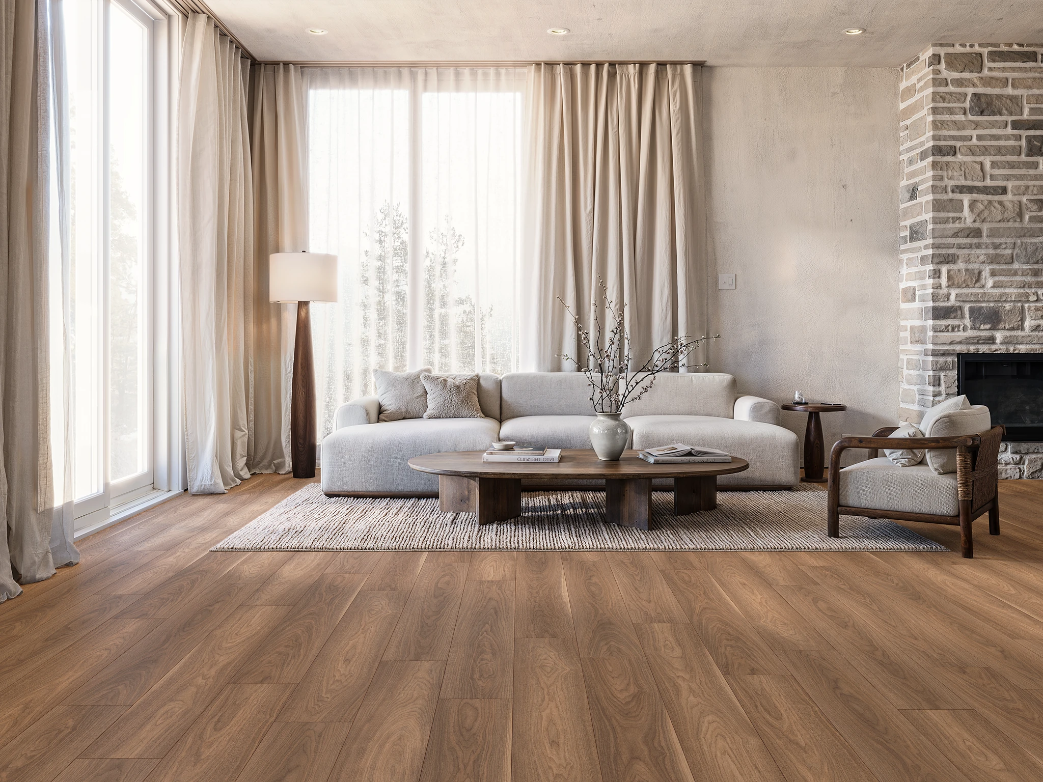Intuition - Baronia Walnut Laminate Floor Indoor Flooring visualization by Planchers 1867
