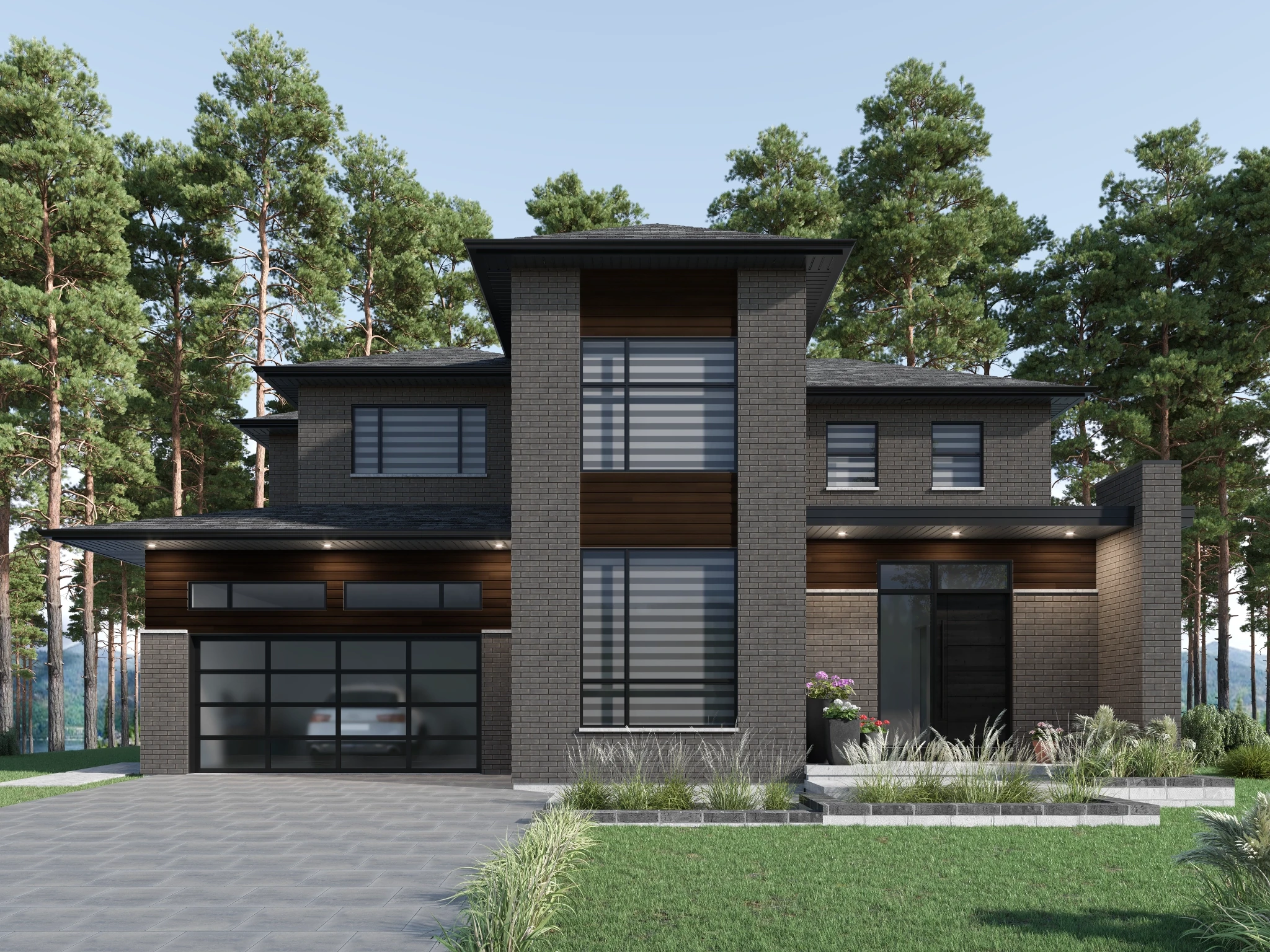 Timberland - Dark Walnut  Exterior Ceiling and Soffit visualization by Rialux