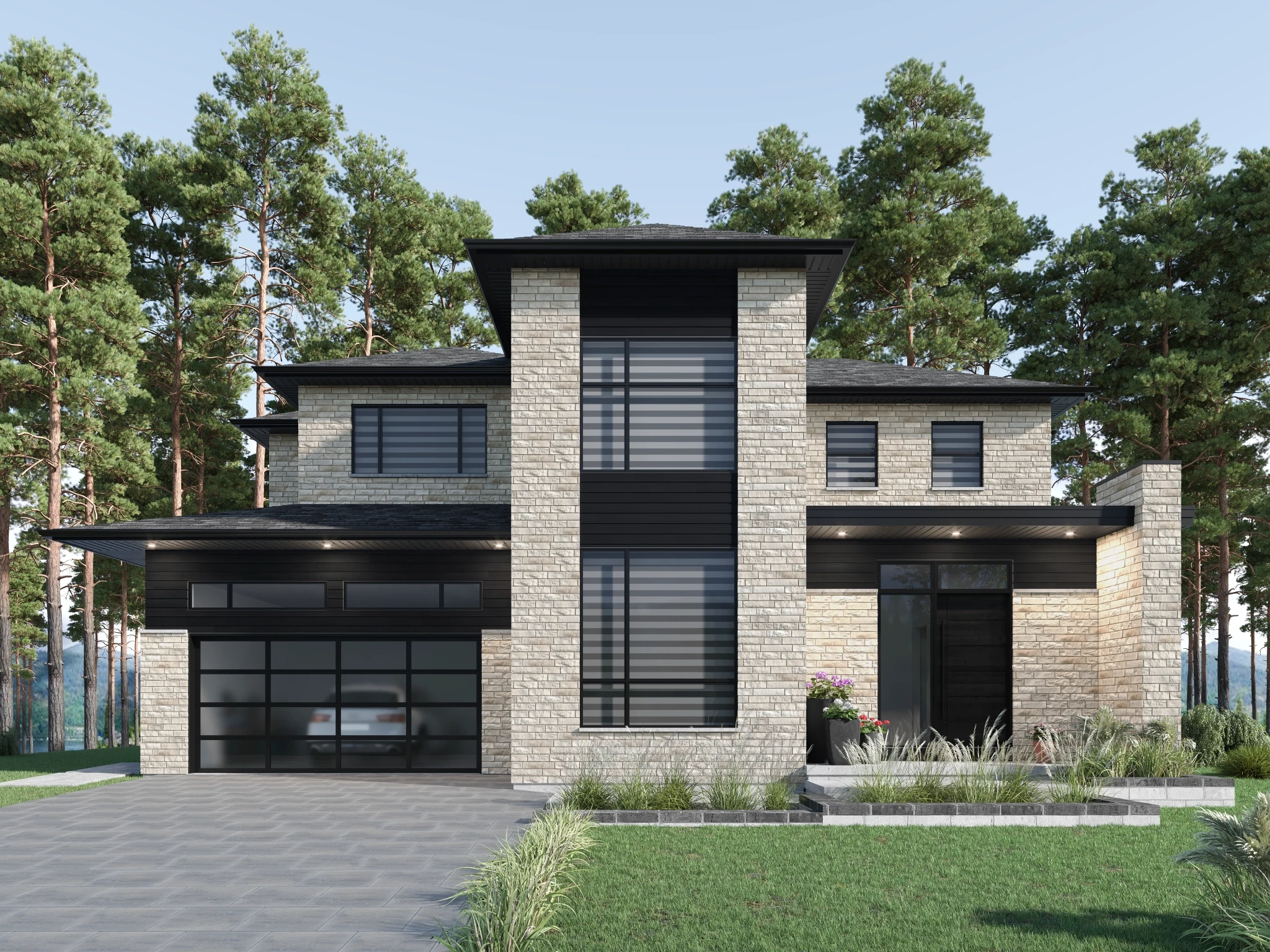 Lotis - Almond White Concrete Brick Exterior Wall Cladding visualization by Rinox