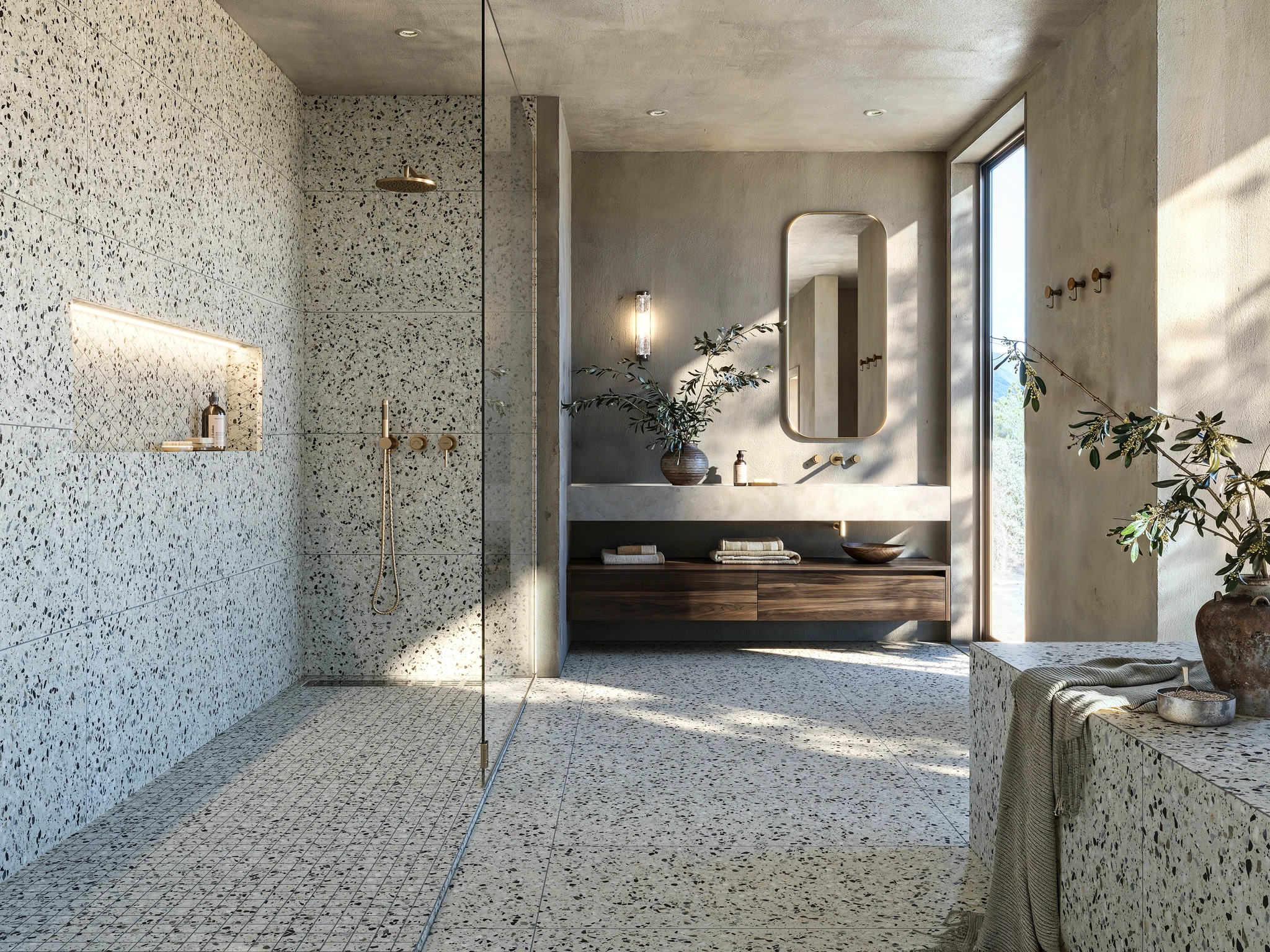 Terrazzo Allure™ Azure Diamond Matte Flooring visualization by MILE®stone
