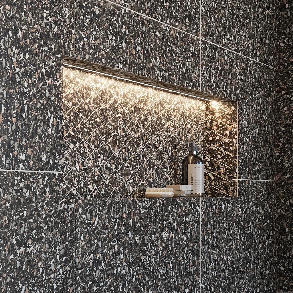Terrazzo Allure™ Constellation Diamond Matte Porcelain Tile Flooring visualization by MILE®stone