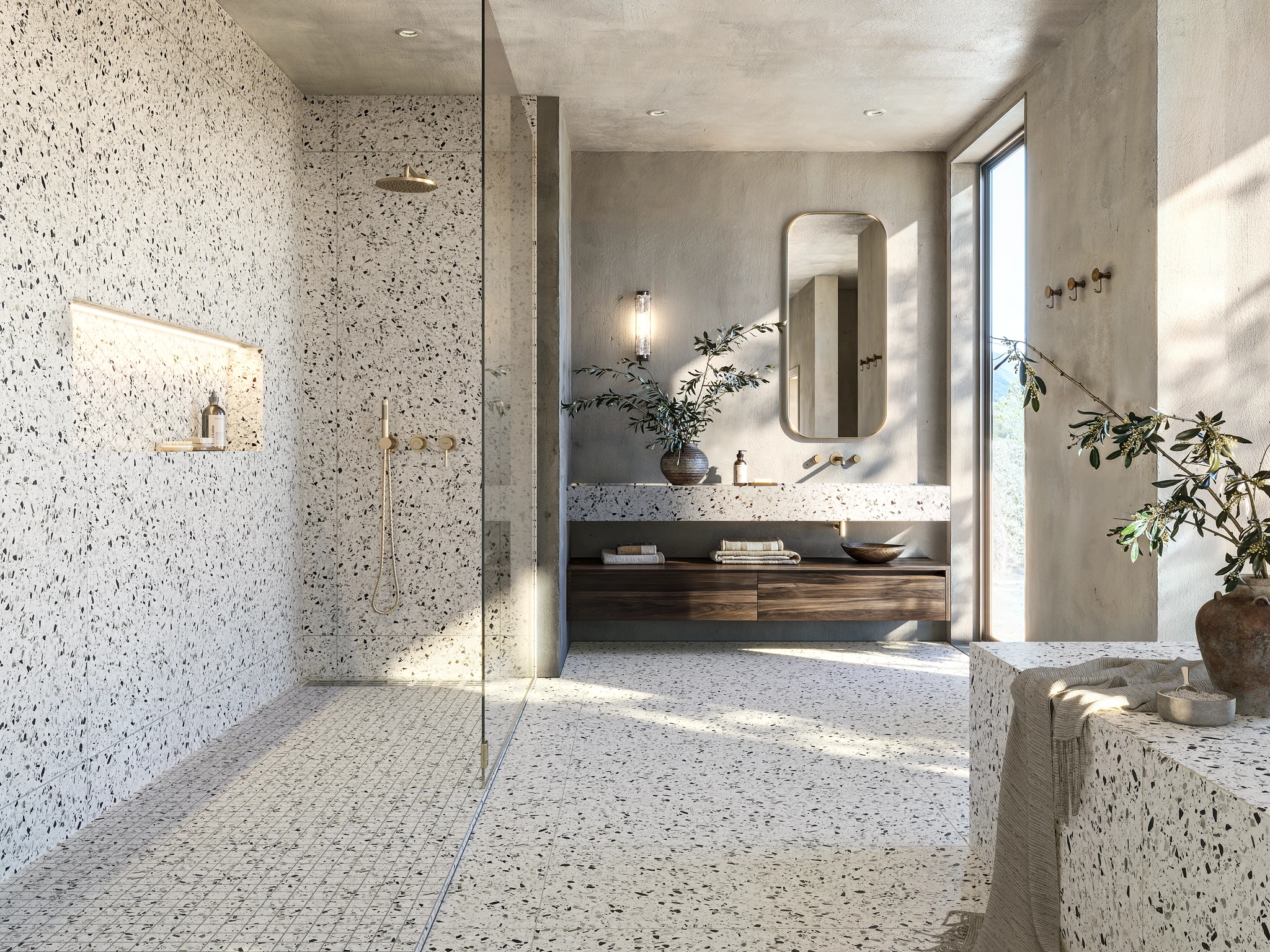 Terrazzo Allure™ Dalmatian Grip Flooring visualization by MILE®stone