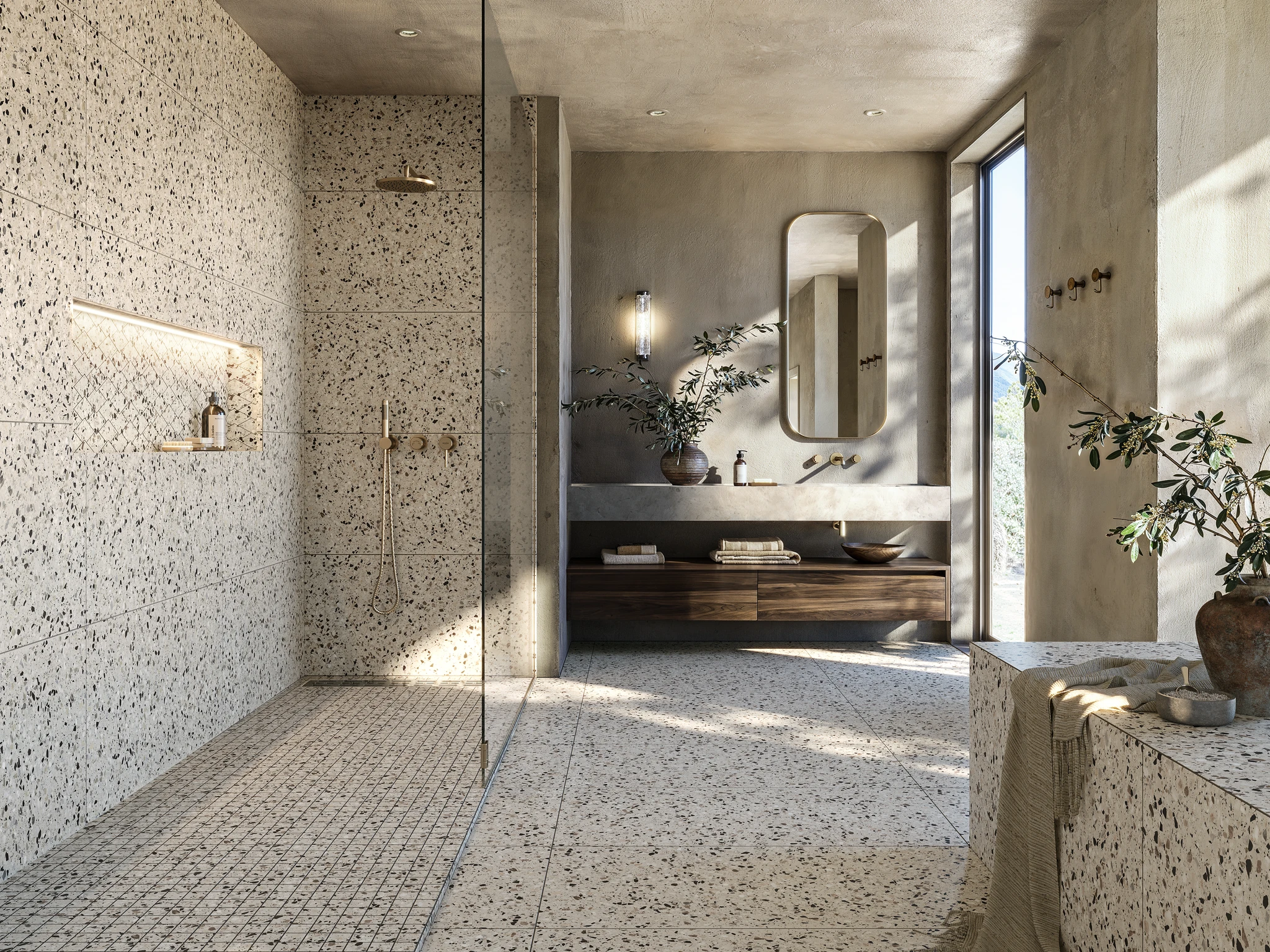 Terrazzo Allure™ Dune Matte Flooring visualization by MILE®stone