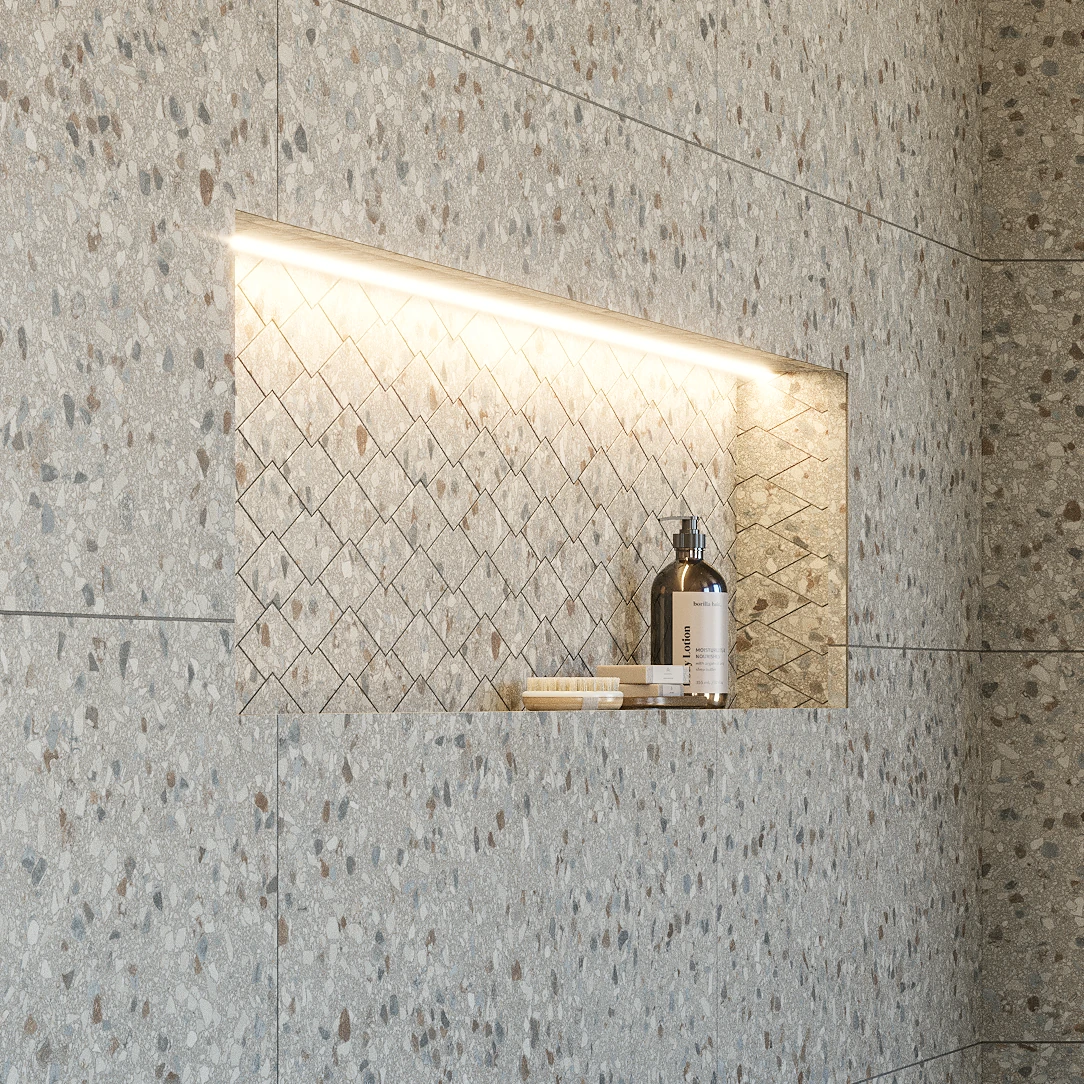 Terrazzo Allure™ Stonehenge Diamond Matte Flooring visualization by MILE®stone