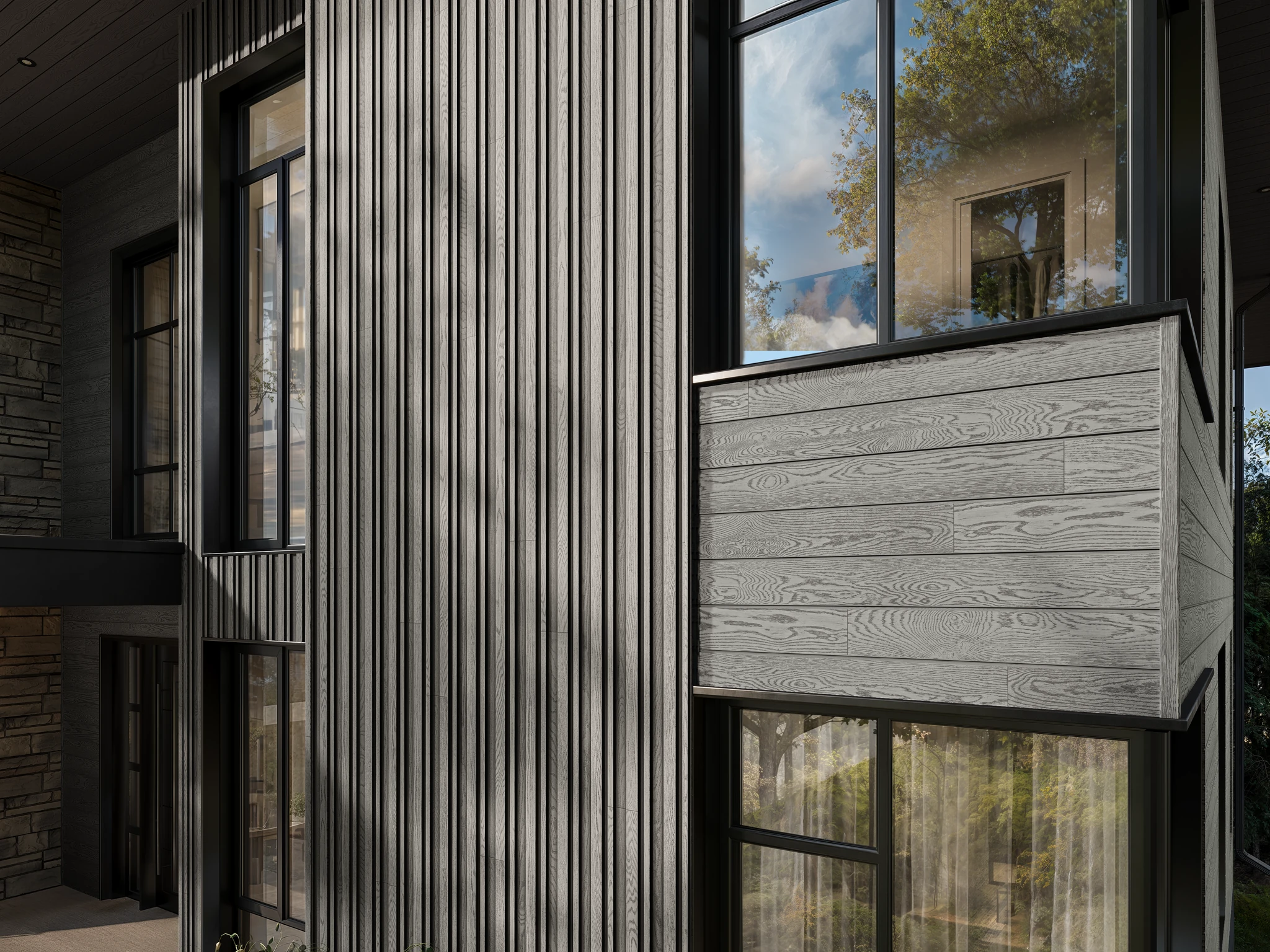 Visualisation de Envello Board & Batten+ Smoked Oak Revêtement mural extérieur par Millboard