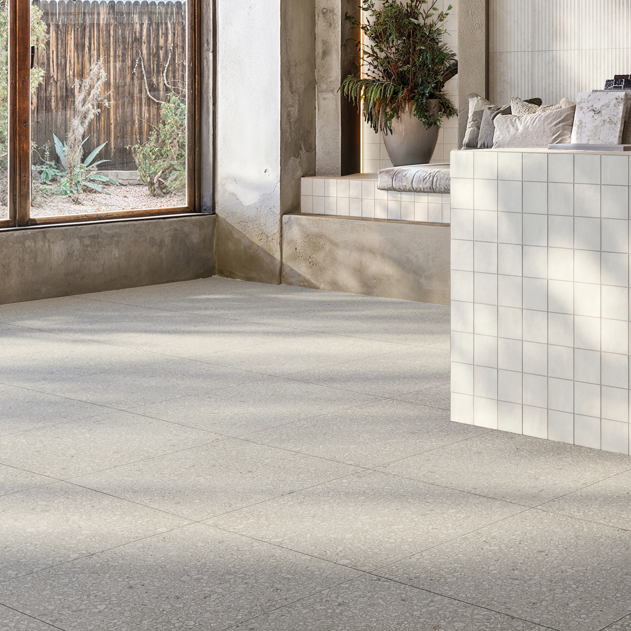 Matchup Sugar Mix Porcelain Tile (24x24) Indoor Flooring visualization by Arta Ceramic