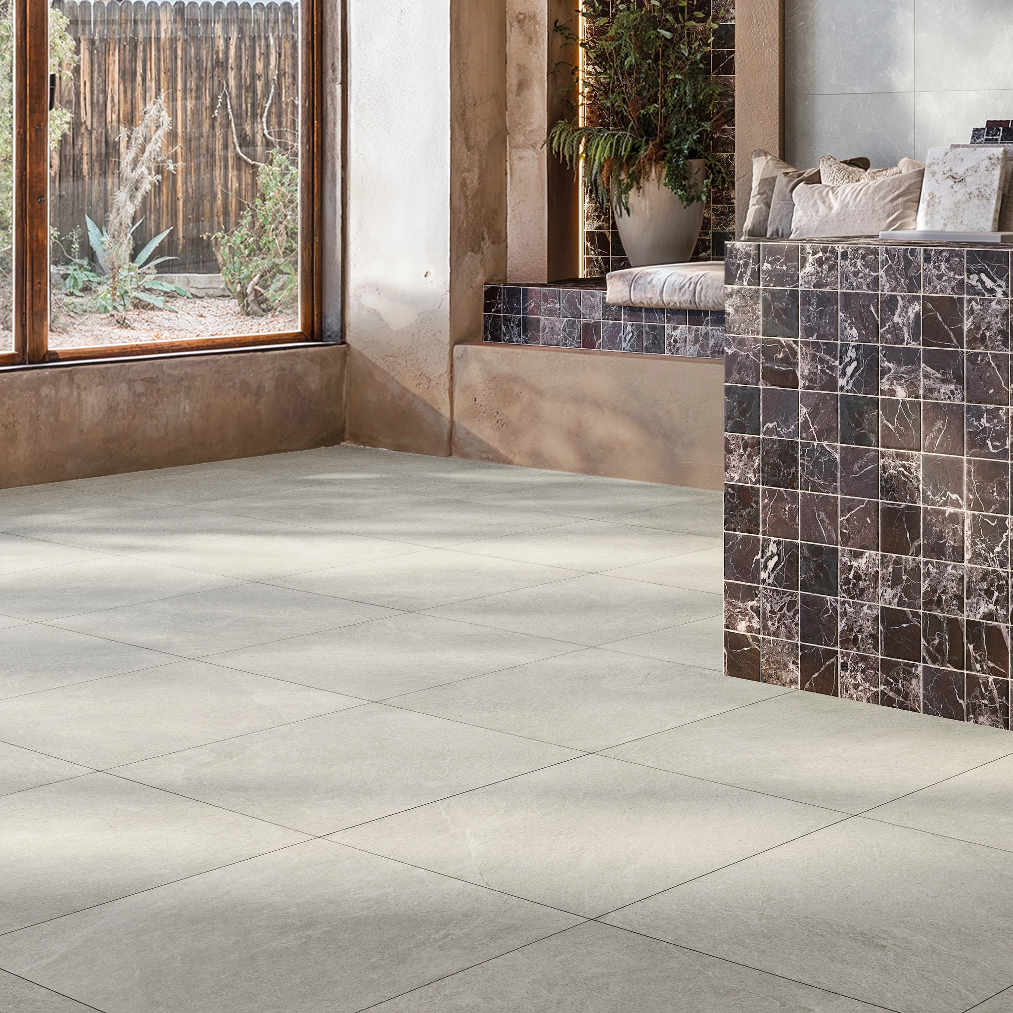 Moonstone White Porcelain Tile (24x24) Indoor Flooring visualization by Arta Ceramic