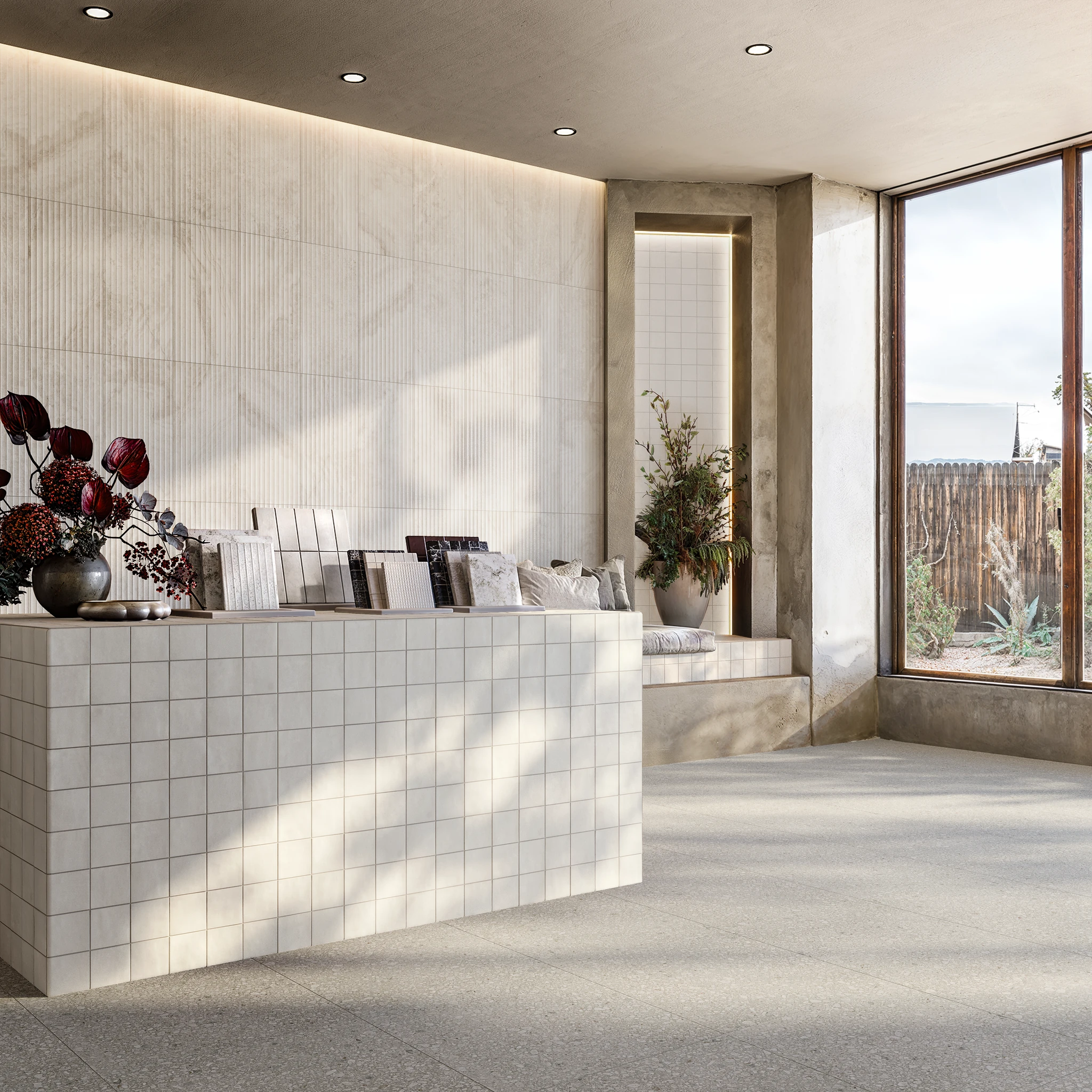 Matchup Sugar Mix Porcelain Tile (24x24) Indoor Flooring visualization by Arta Ceramic