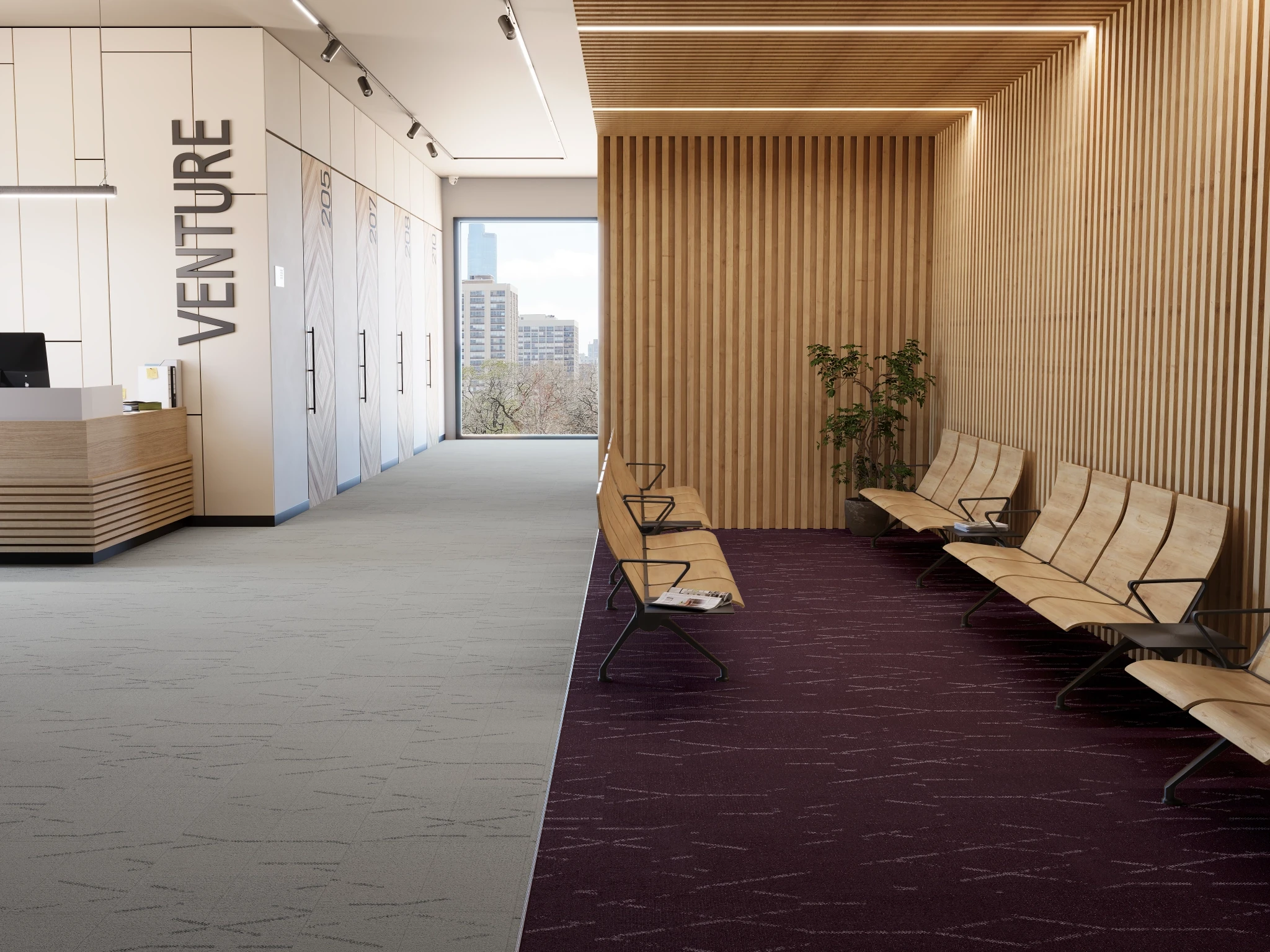Nebula 40263 Stella 10280 Modular Carpet Flooring visualization by Venture Carpets