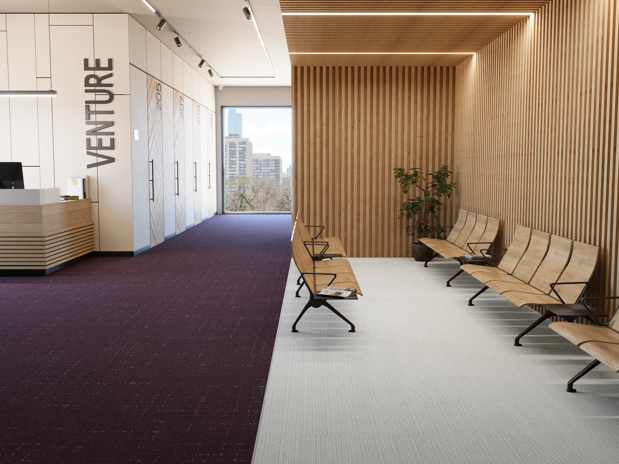 Astral 40260 Néon 40096 Modular Carpet Flooring visualization by Venture Carpets