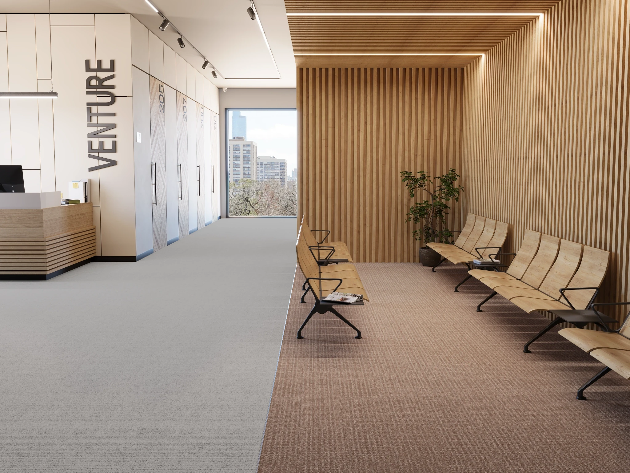 Pur 40229 Libre 10207 Modular Carpet Flooring visualization by Venture Carpets