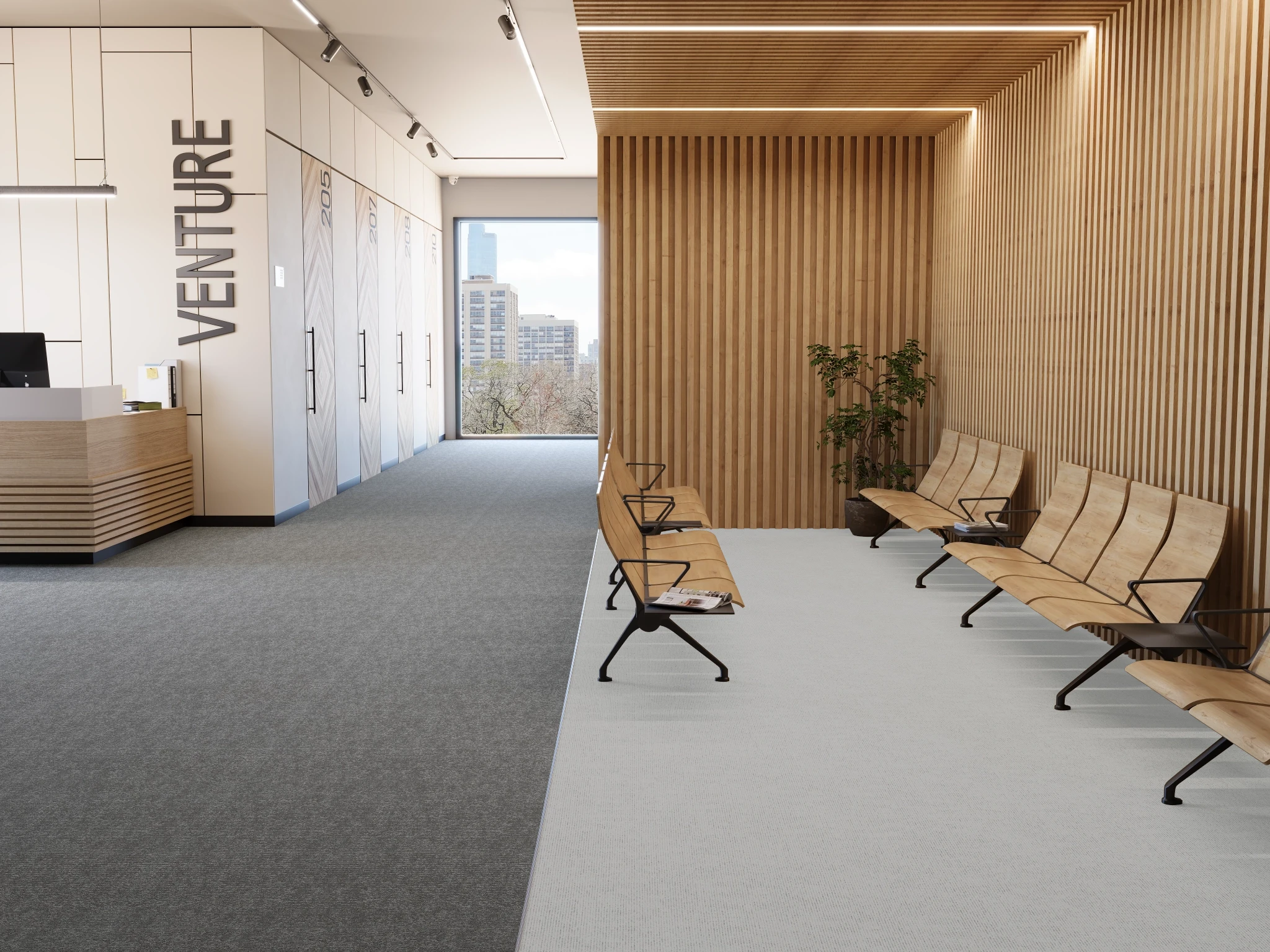 Pur 40229 Vibration 15468 Modular Carpet Flooring visualization by Venture Carpets