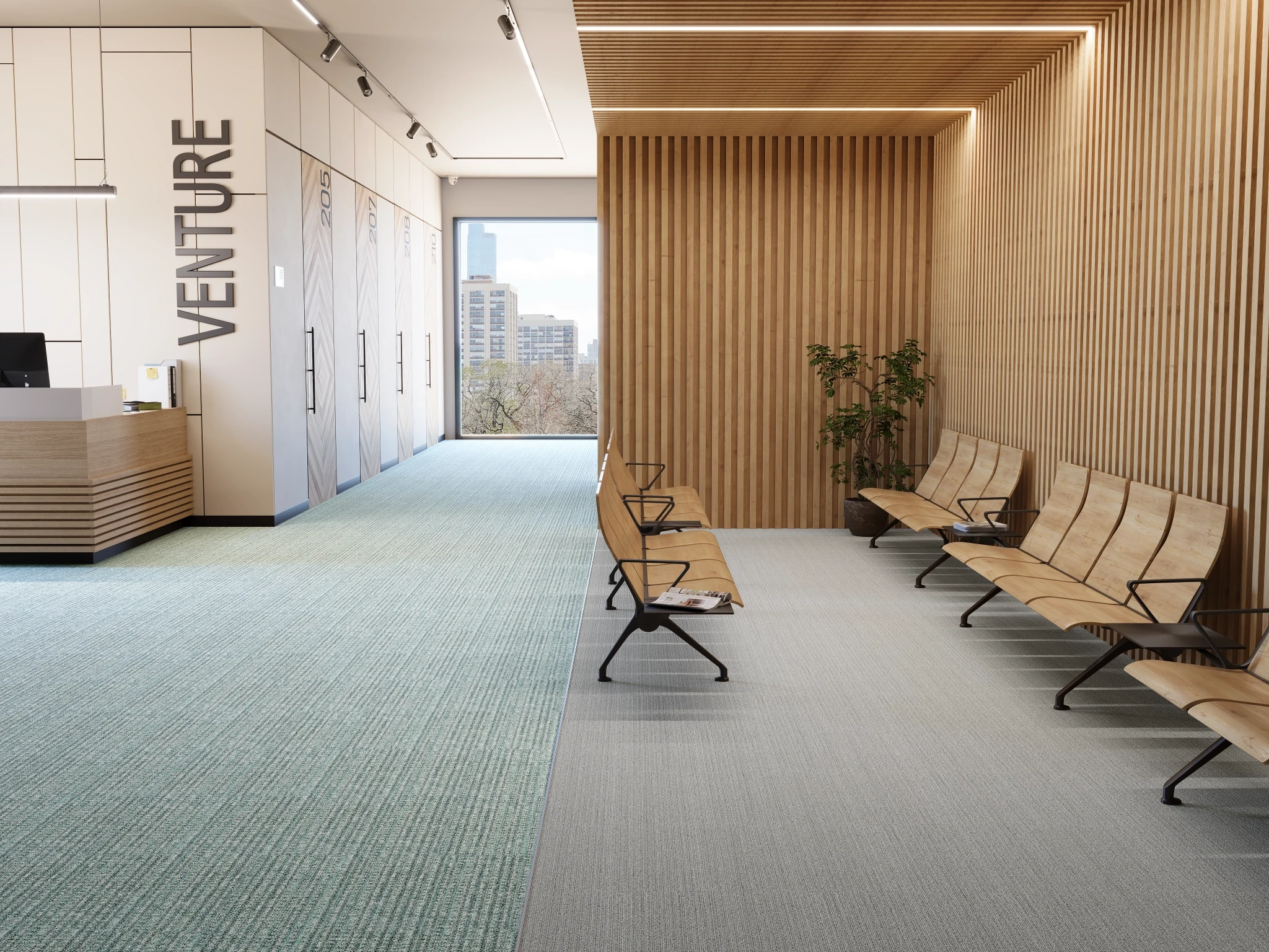 Textile 40239 Saab 10217 Modular Carpet Flooring visualization by Venture Carpets