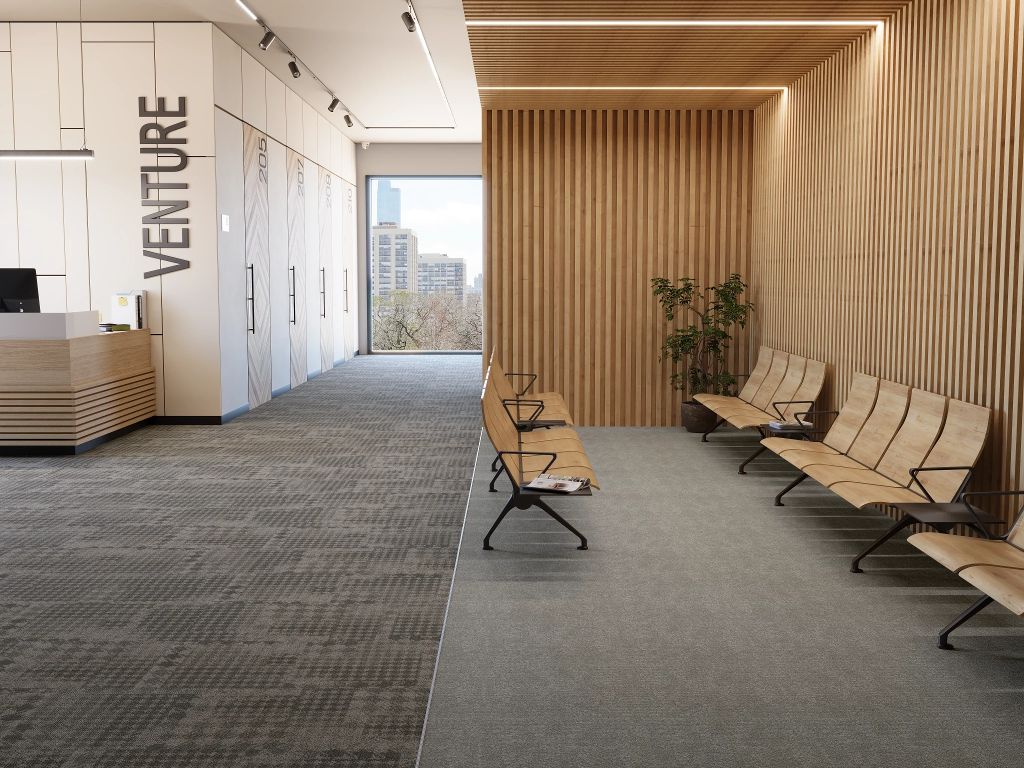 Pied de poule 40237 Alexander 30092 Modular Carpet Flooring visualization by Venture Carpets