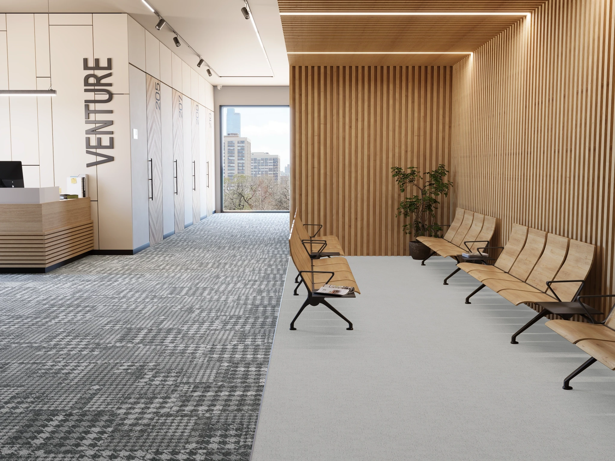Pied de poule 40237 Karl 75224 Modular Carpet Flooring visualization by Venture Carpets