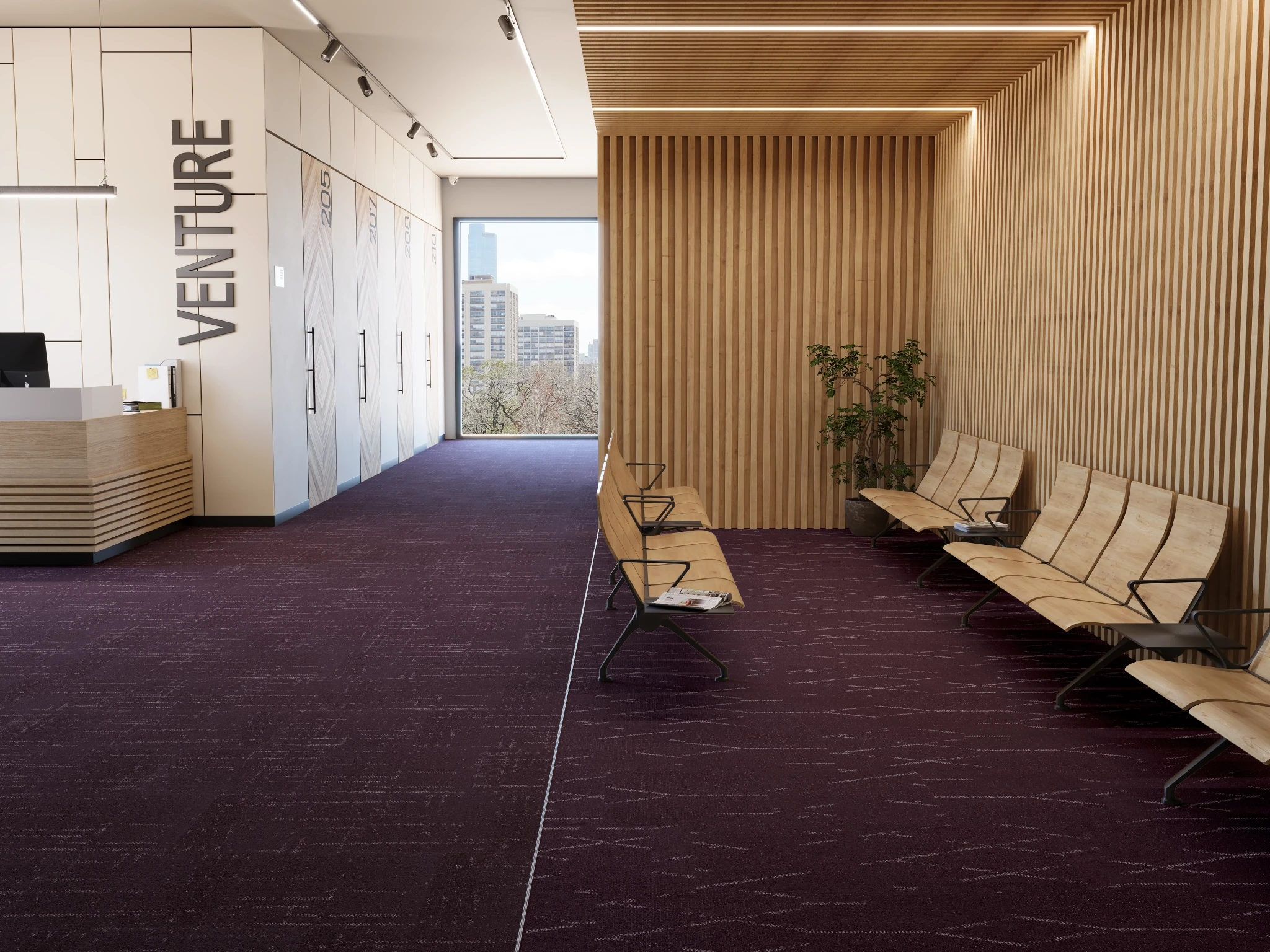 Celeste 40261 Opacité 40097 Modular Carpet Flooring visualization by Venture Carpets
