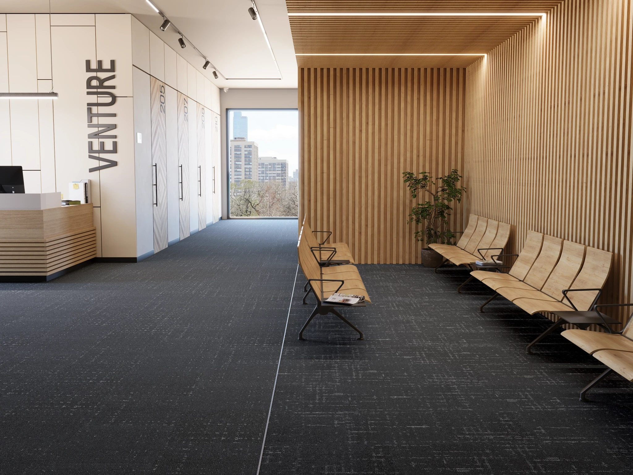 Astral 40260 Particule 15520 Modular Carpet Flooring visualization by Venture Carpets